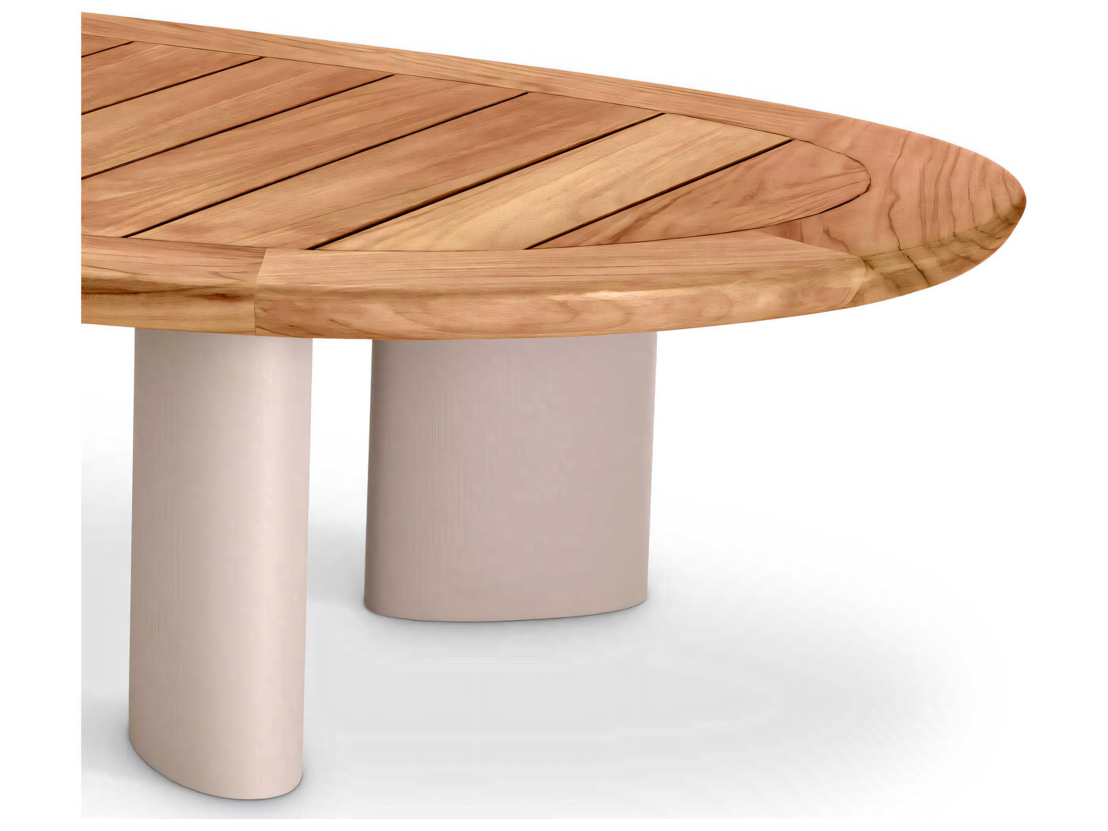 Eichholtz Outdoor Natural Teak Top Sand Finish Legs Coffee Table