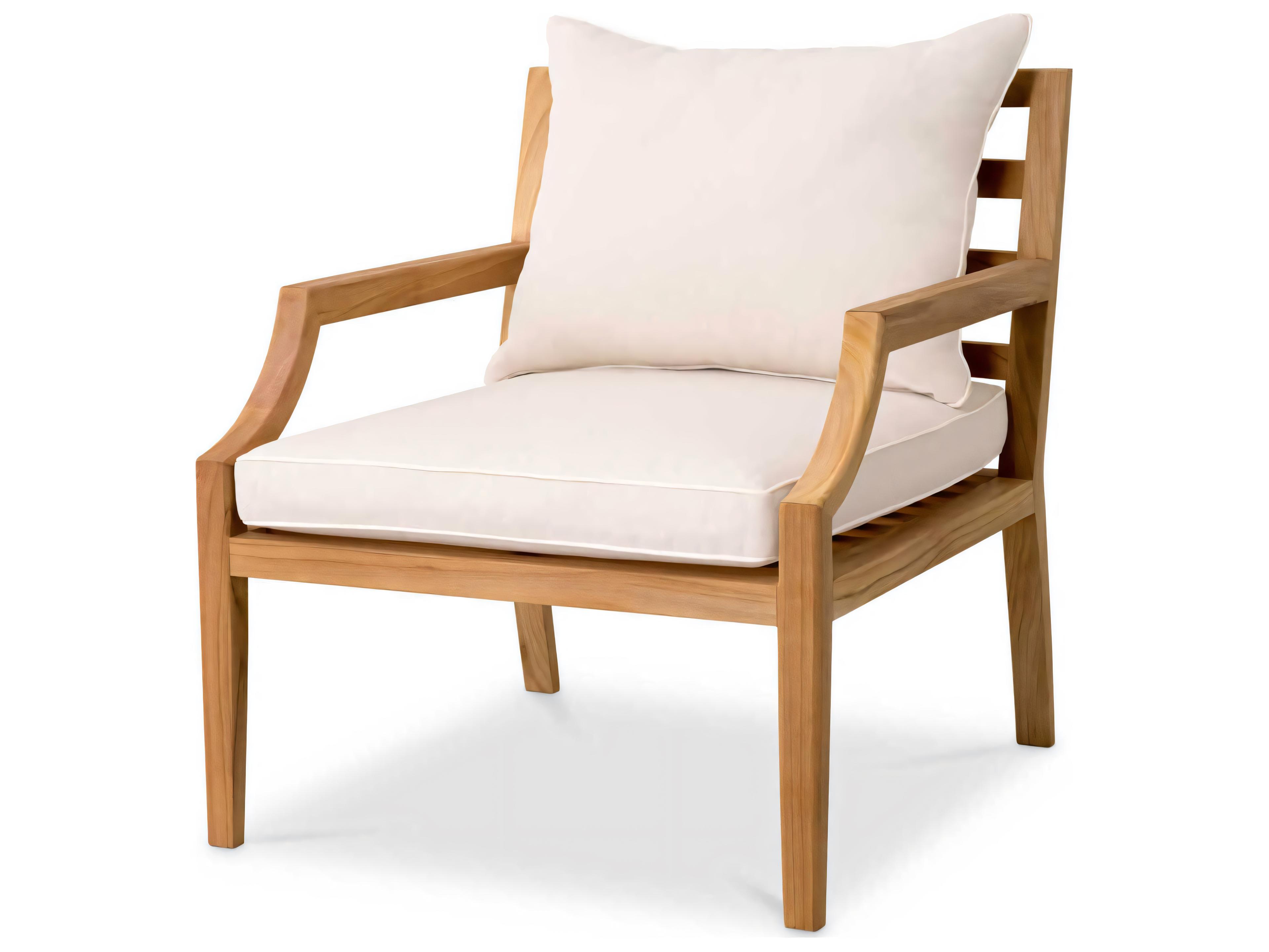 Natural Teak Flores Off-white Lounge Chair