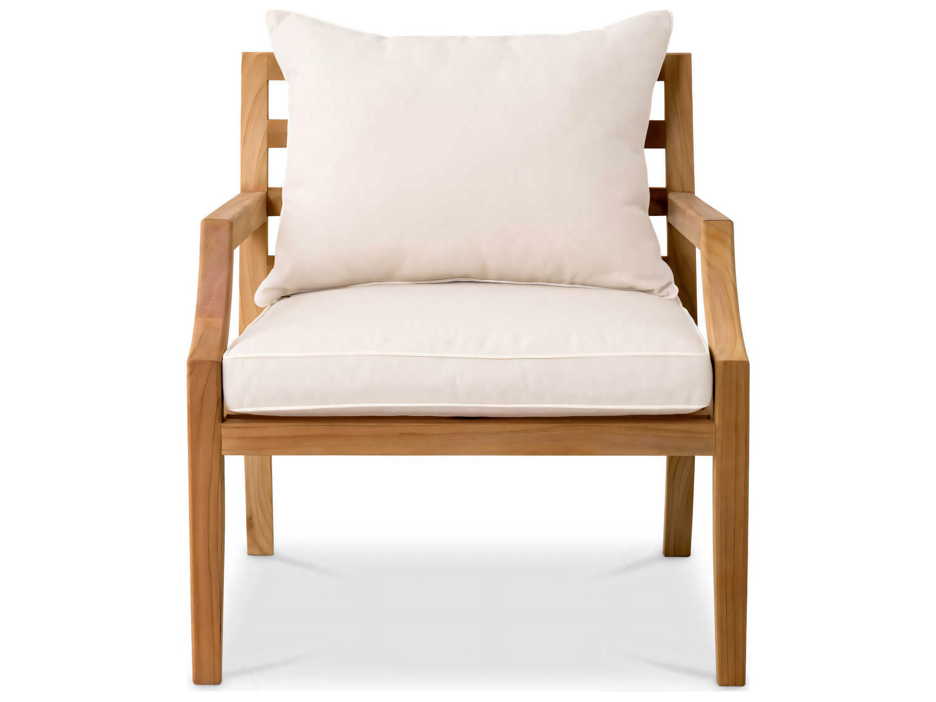 Eichholtz Outdoor Natural Teak Flores Off-white Lounge Chair