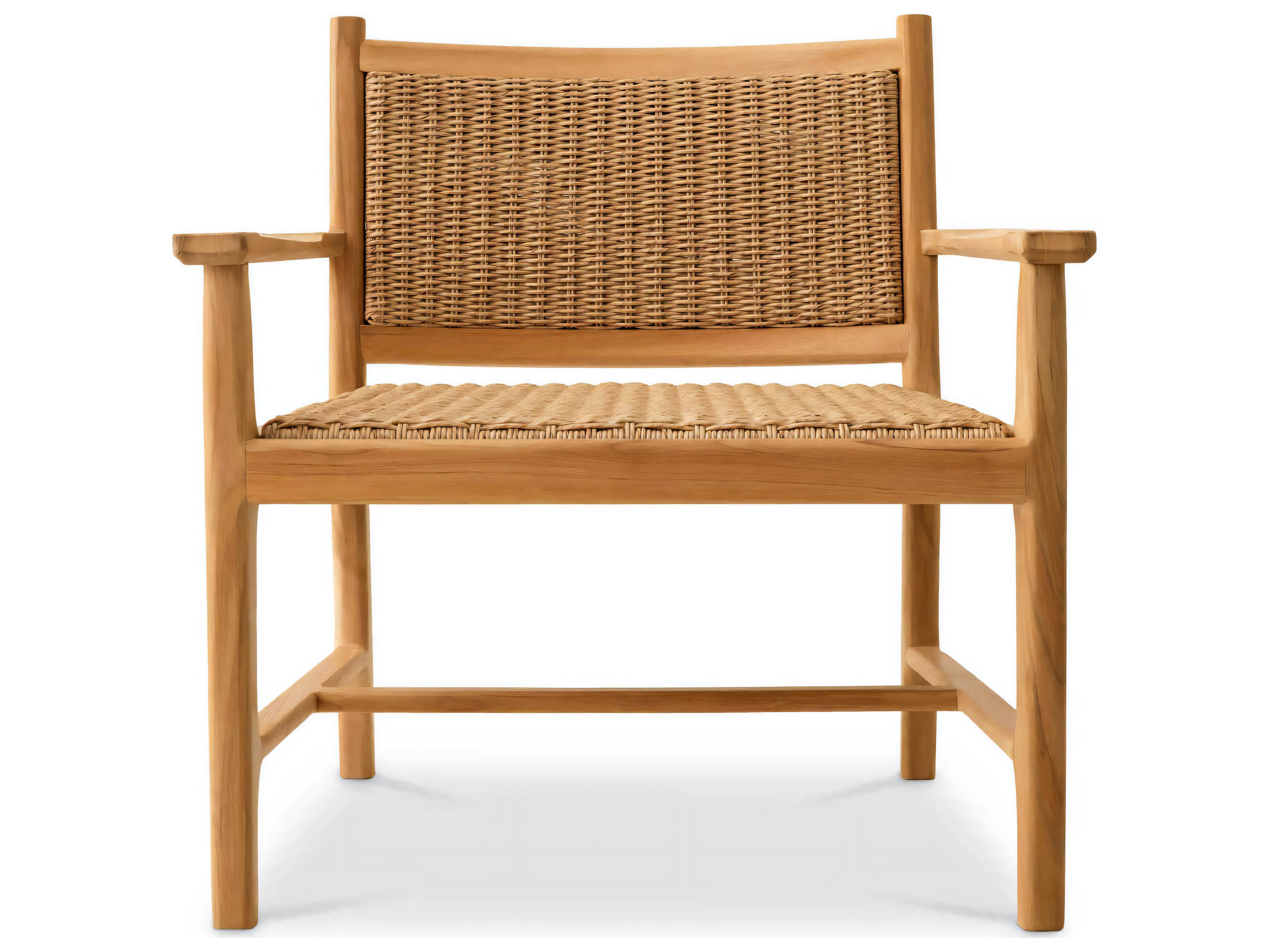 Eichholtz Outdoor Natural Teak Weave Lounge Chair