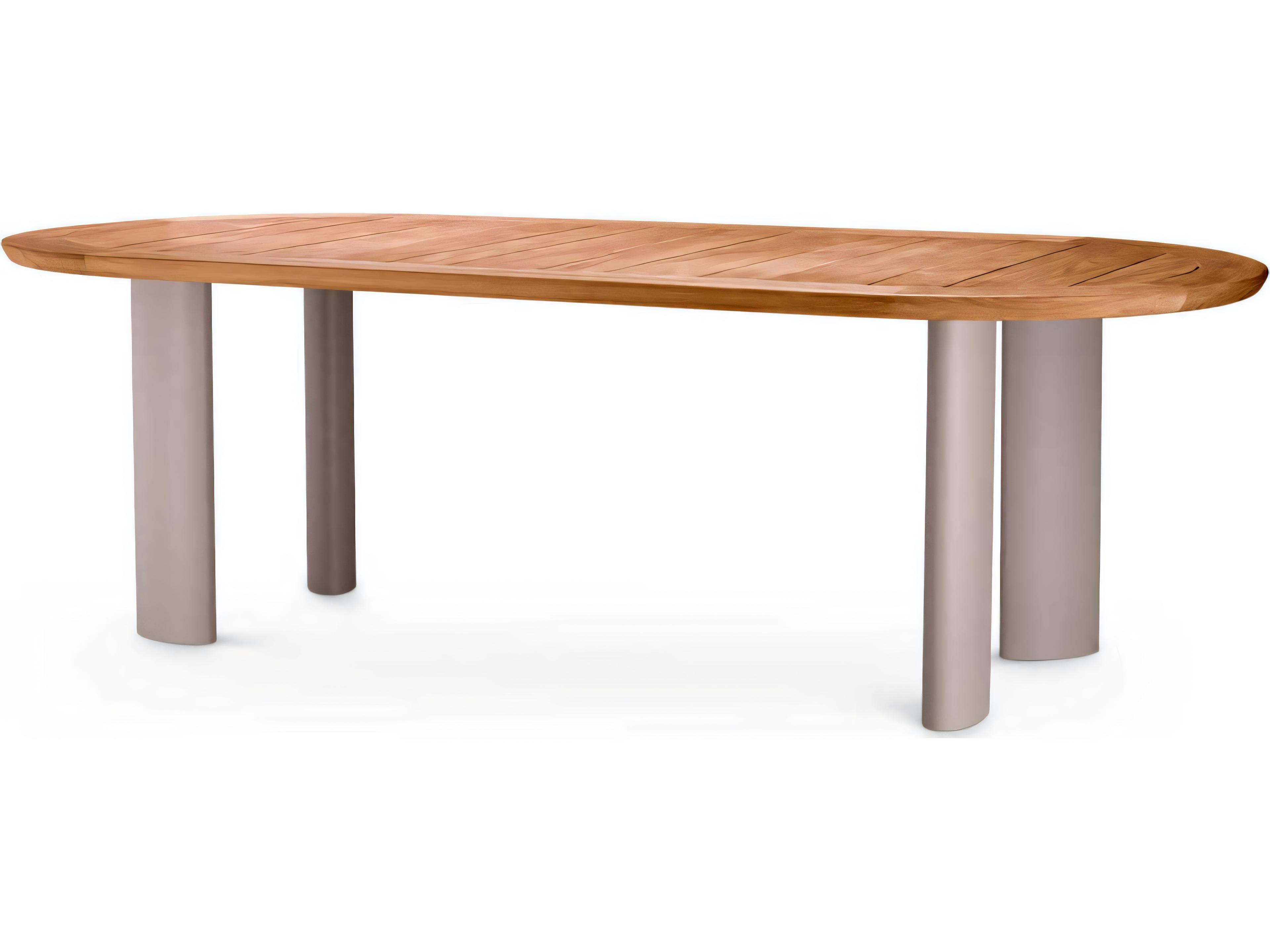 Eichholtz Outdoor Natural Teak Sand Finish Legs Dining Table