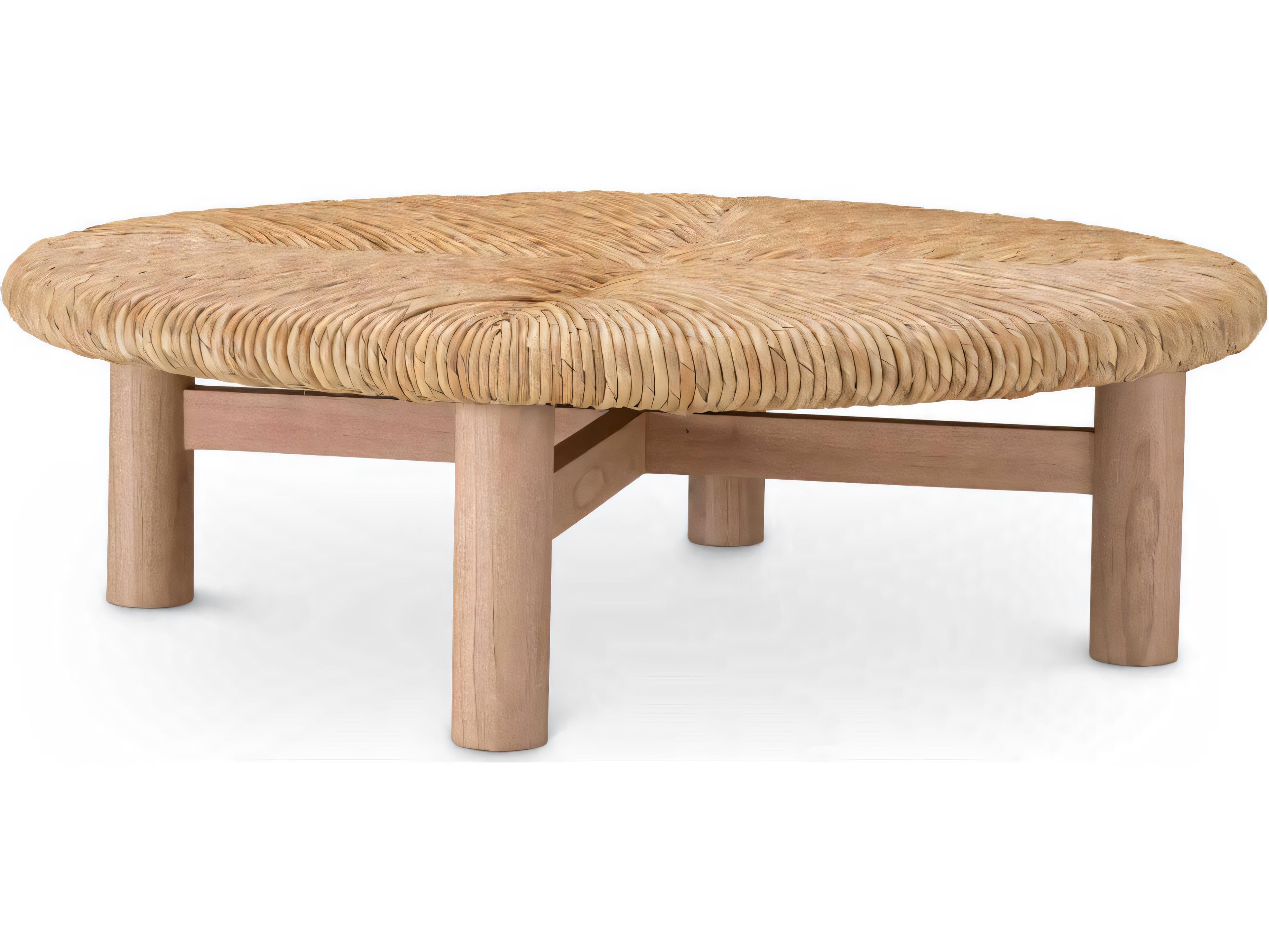 Natural Finish Seagrass Rush Coffee Table