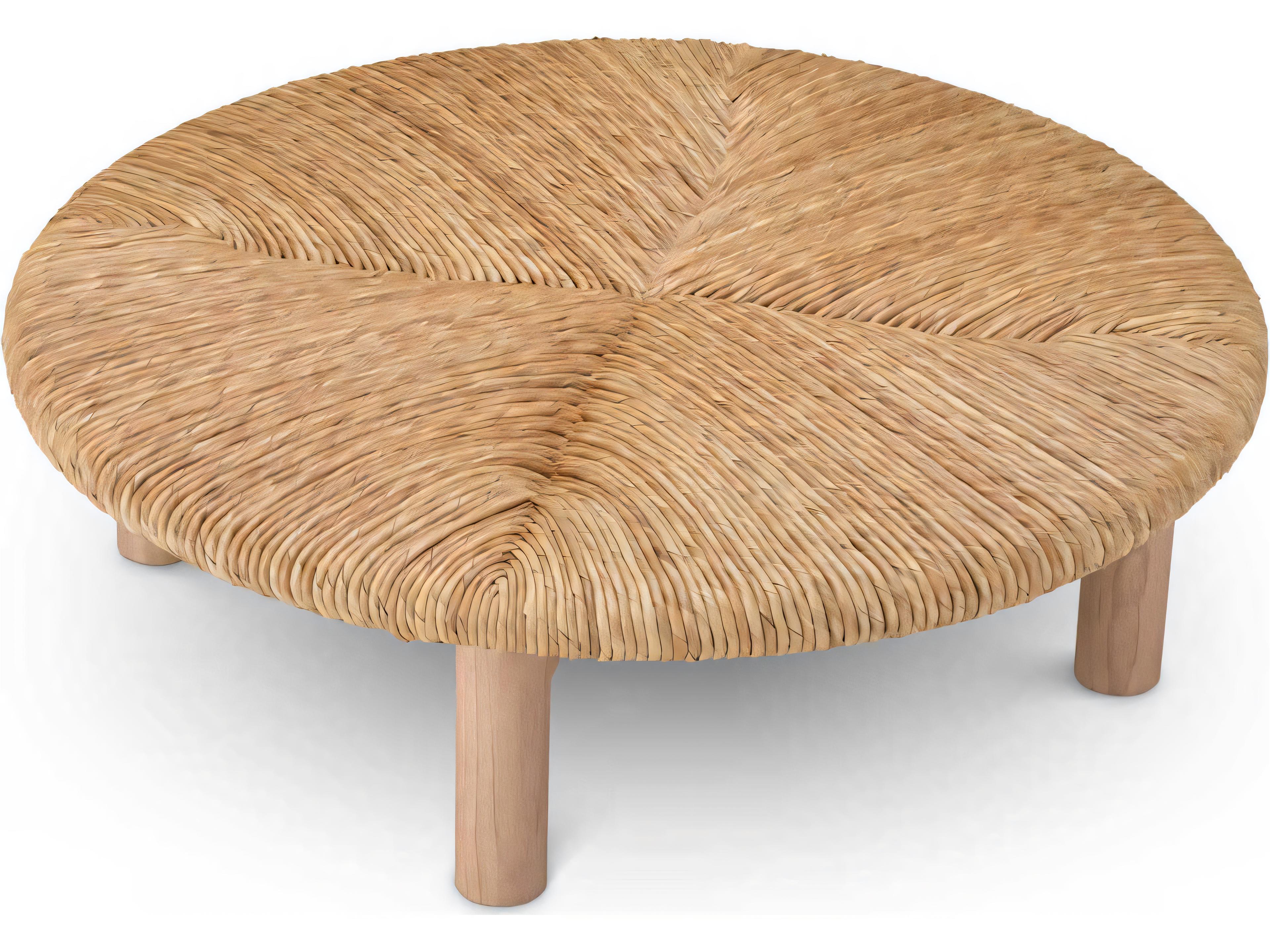 Eichholtz Outdoor Natural Finish Seagrass Rush Coffee Table