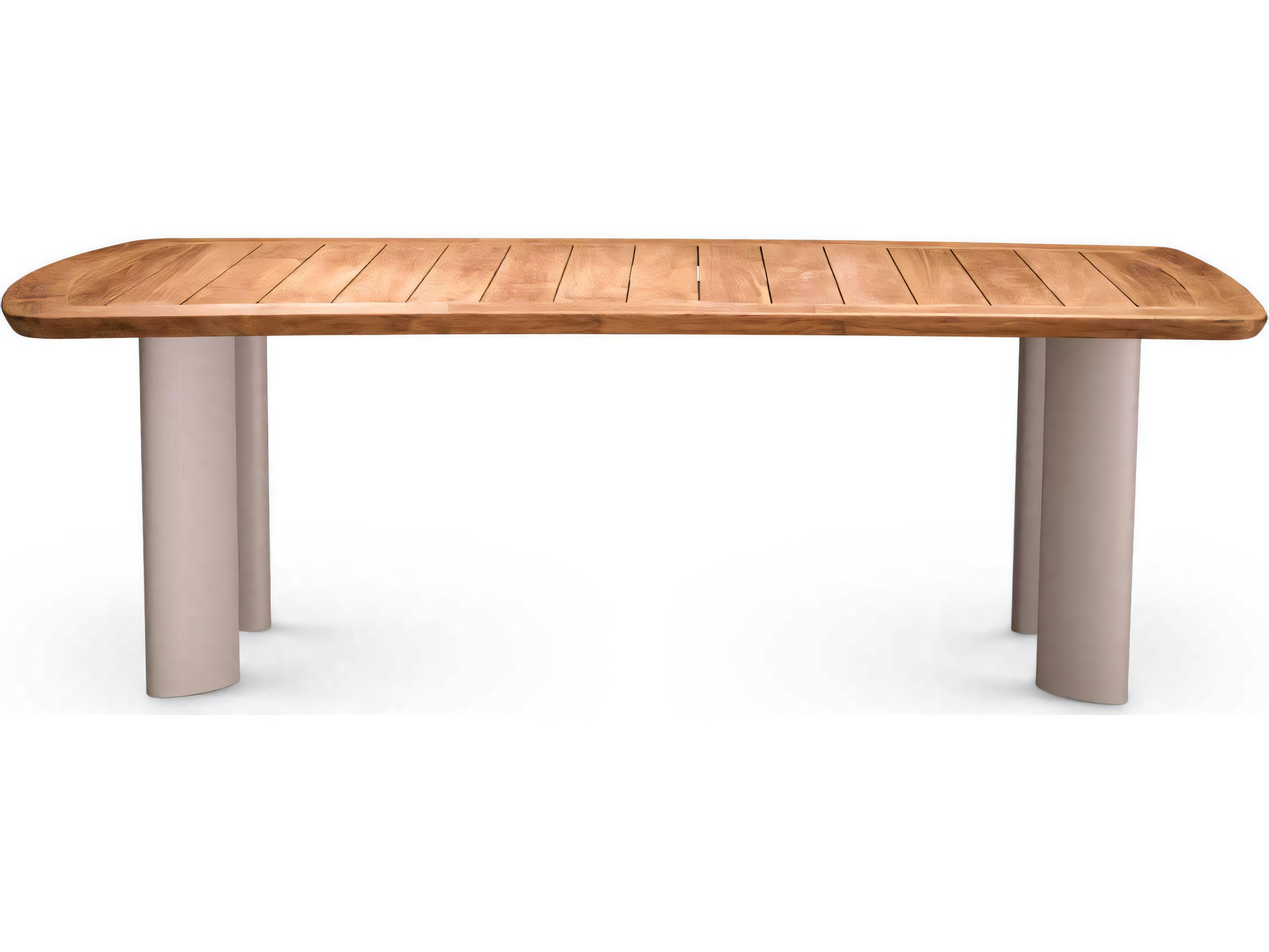 Eichholtz Outdoor Natural Teak Sand Finish Legs Dining Table