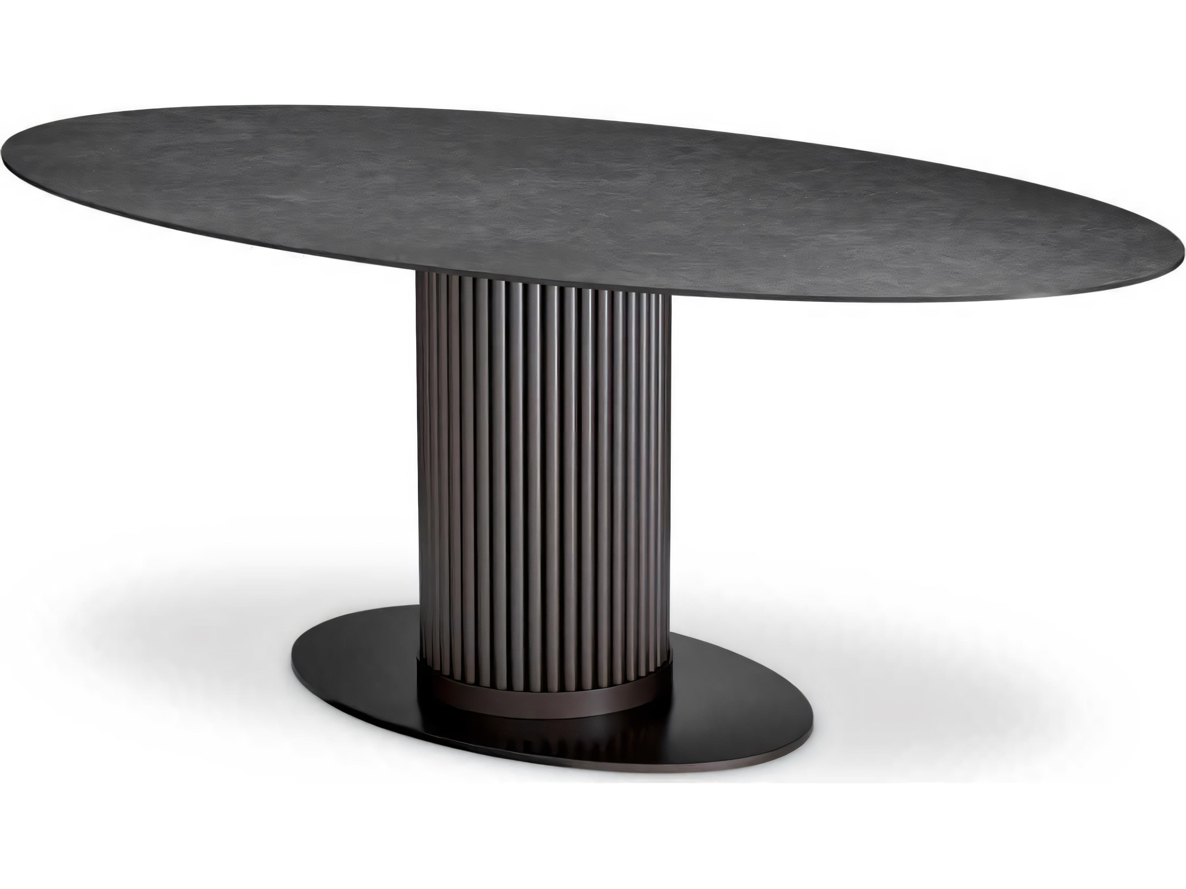 Volterra Oval Dining Table Bronze and Ceramic