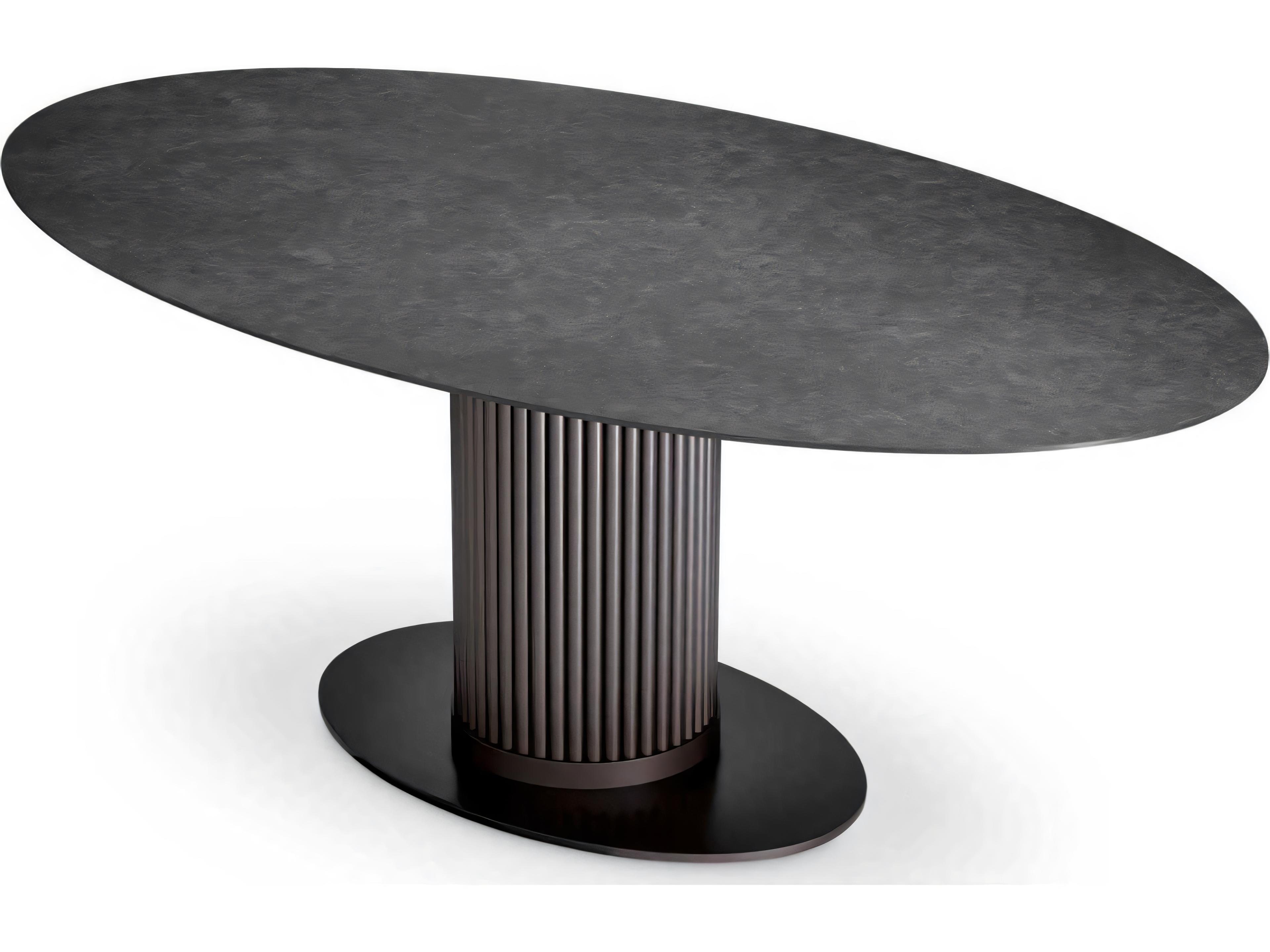 Eichholtz Outdoor Bronze Finish Ceramic Marble Look Top Dining Table