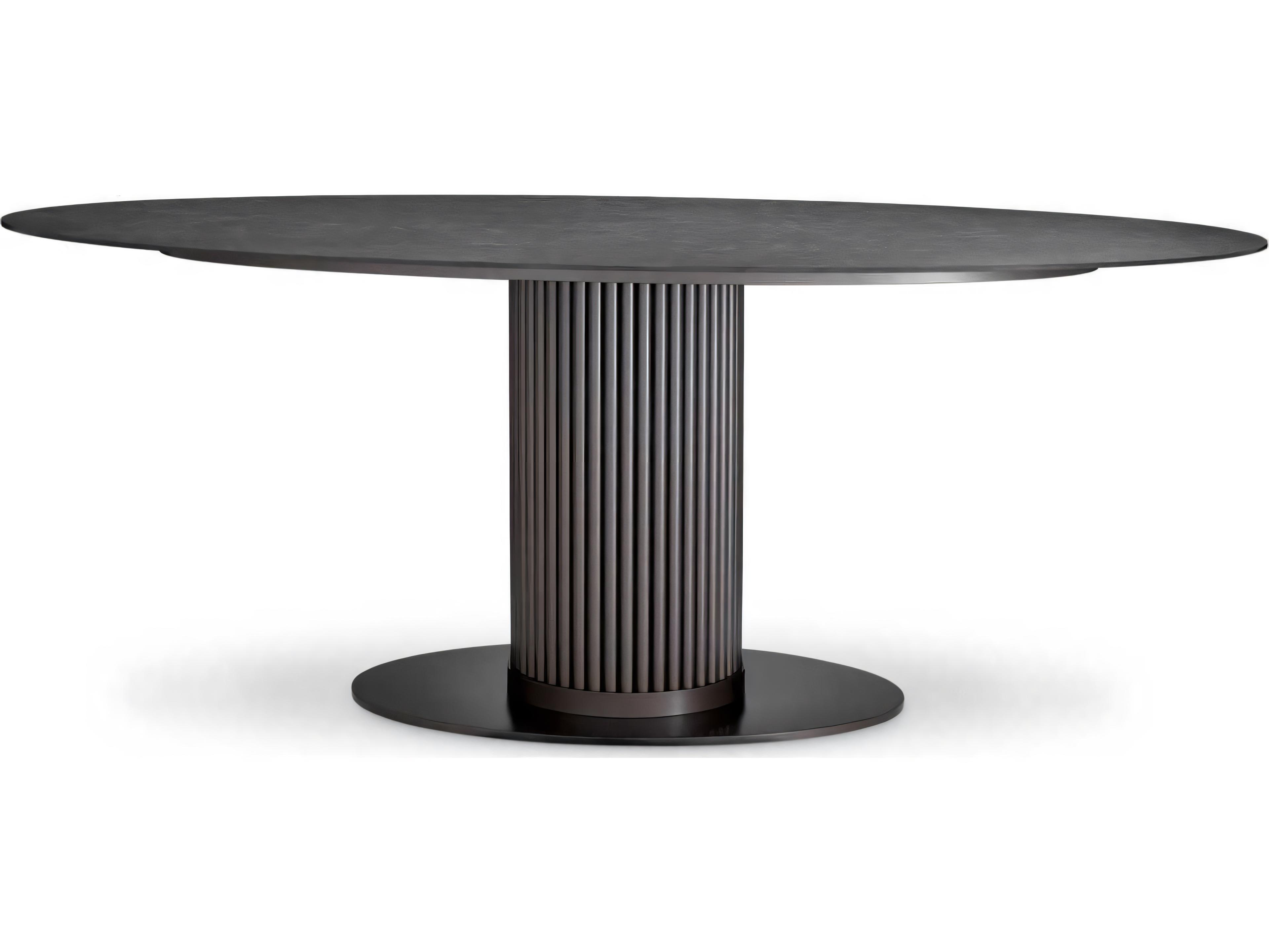 Eichholtz Outdoor Bronze Finish Ceramic Marble Look Top Dining Table