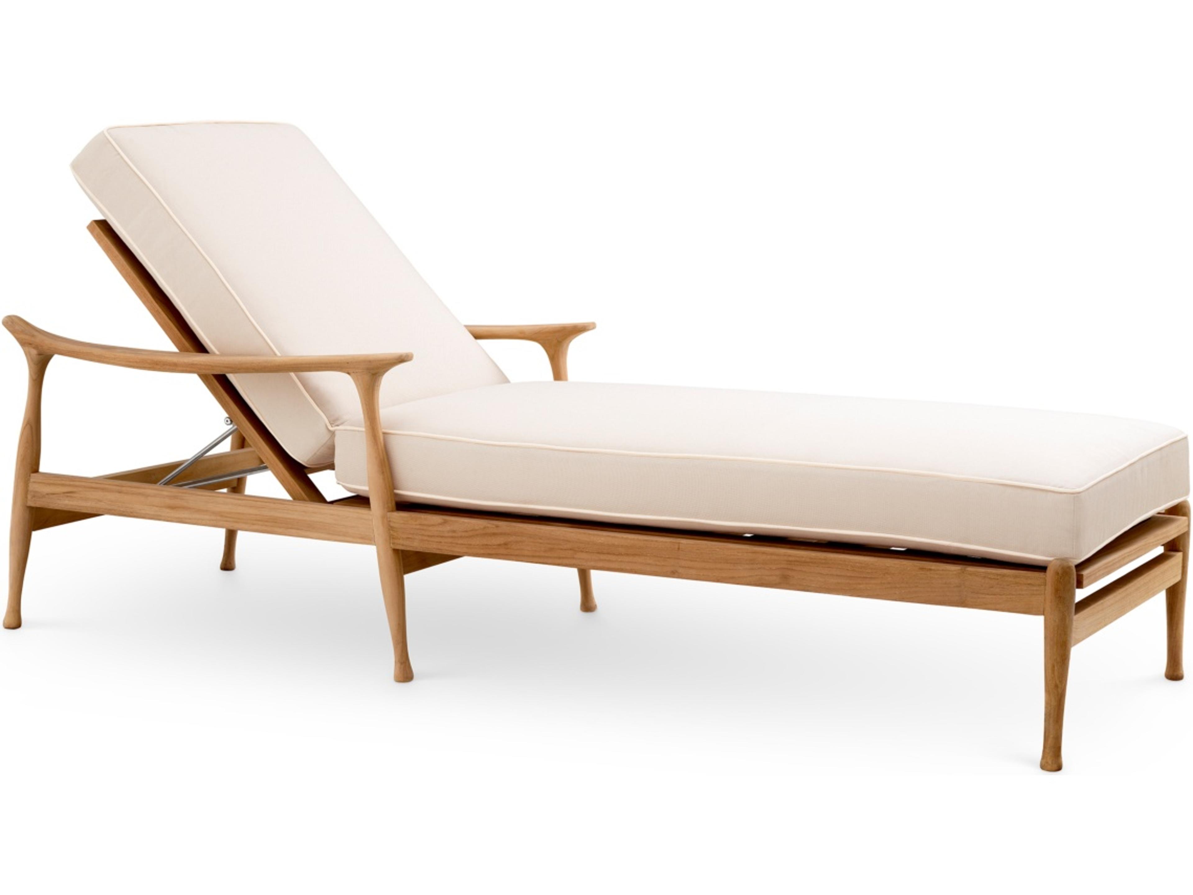 Natural Teak | Flores Off-white Cushion Lounge Bed