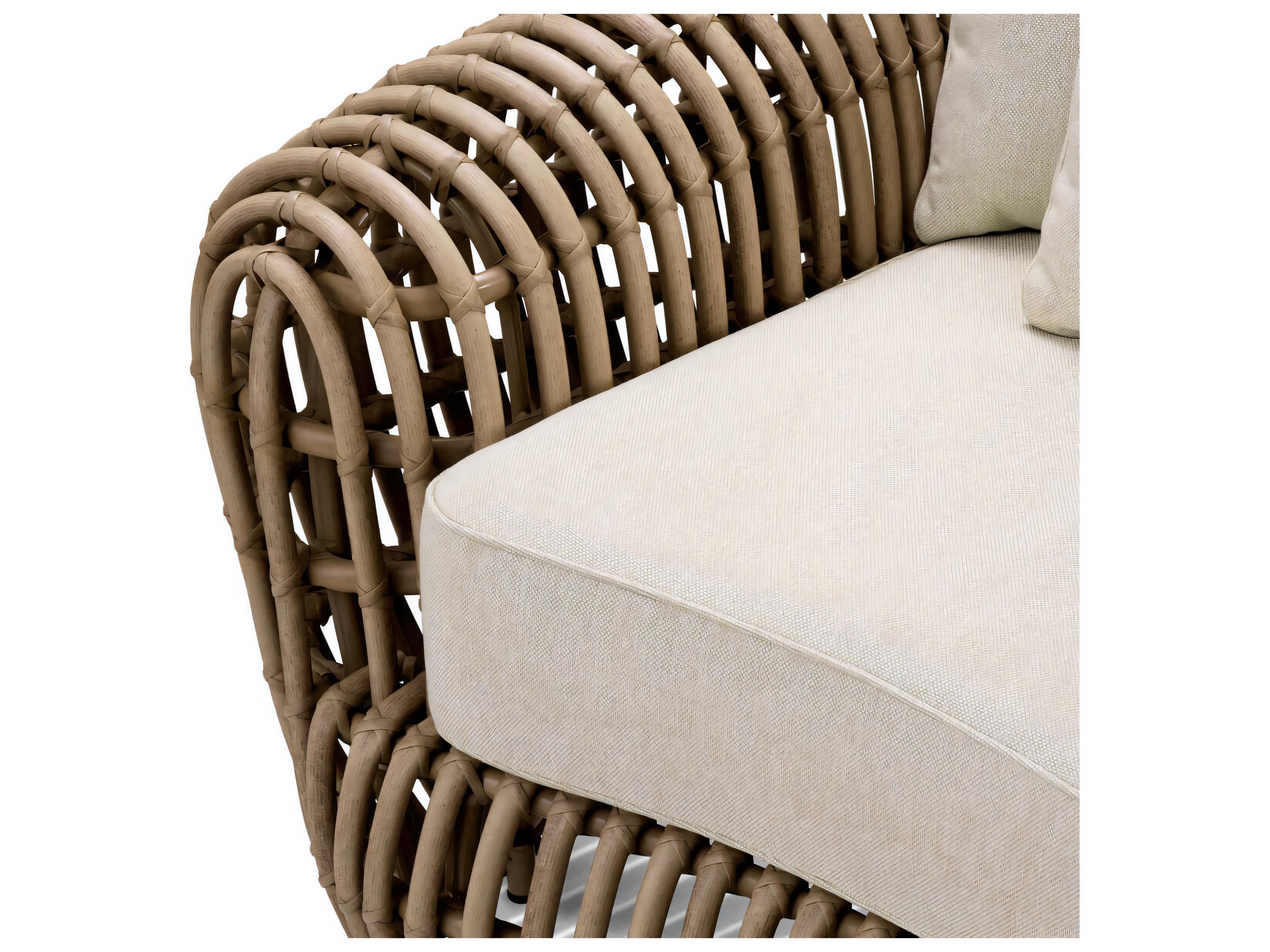 Eichholtz Outdoor Faux Rattan Viola Sand Lounge Chair