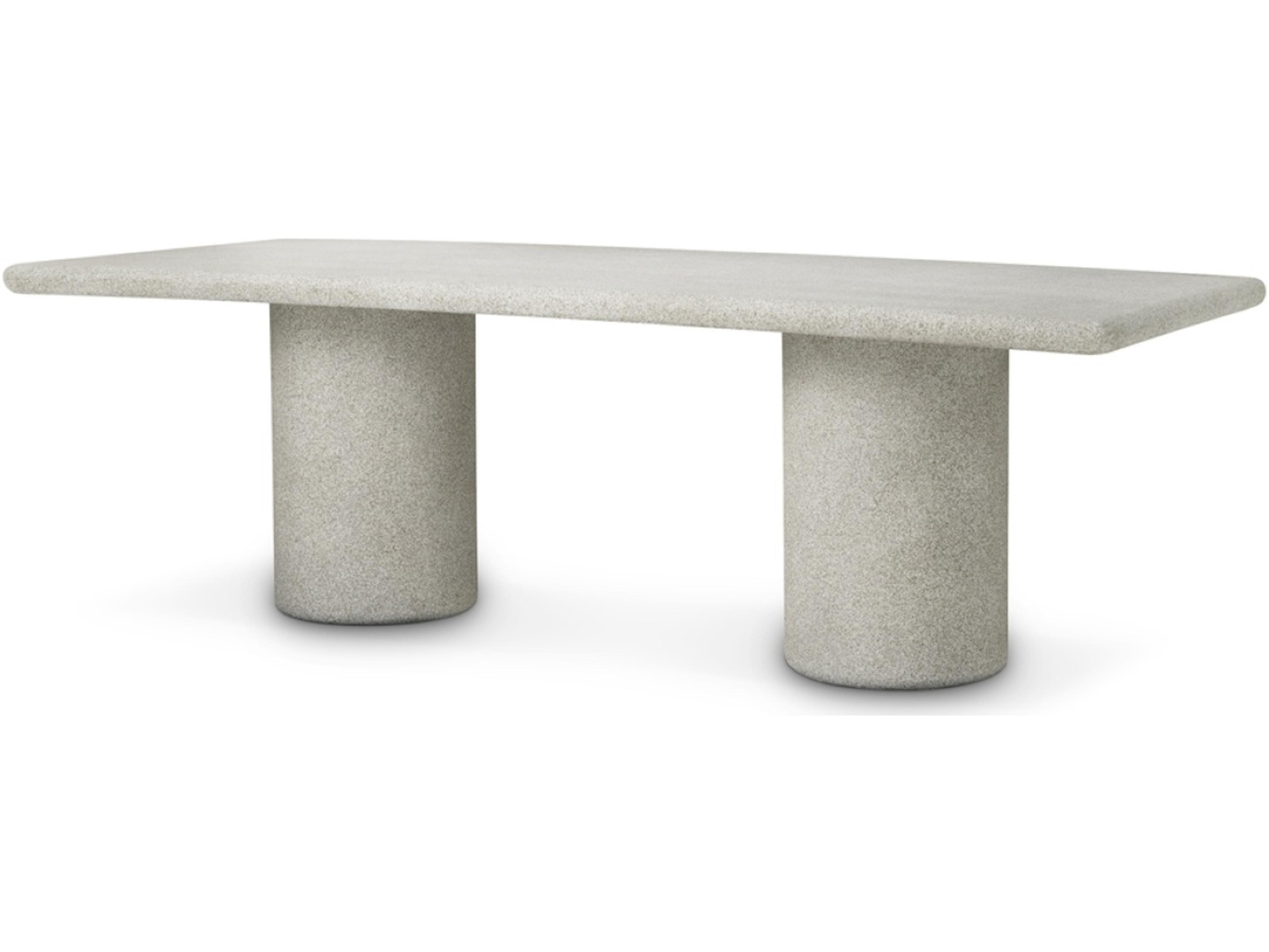 Grey Stone Texture Concrete Rectangular Dining Table
