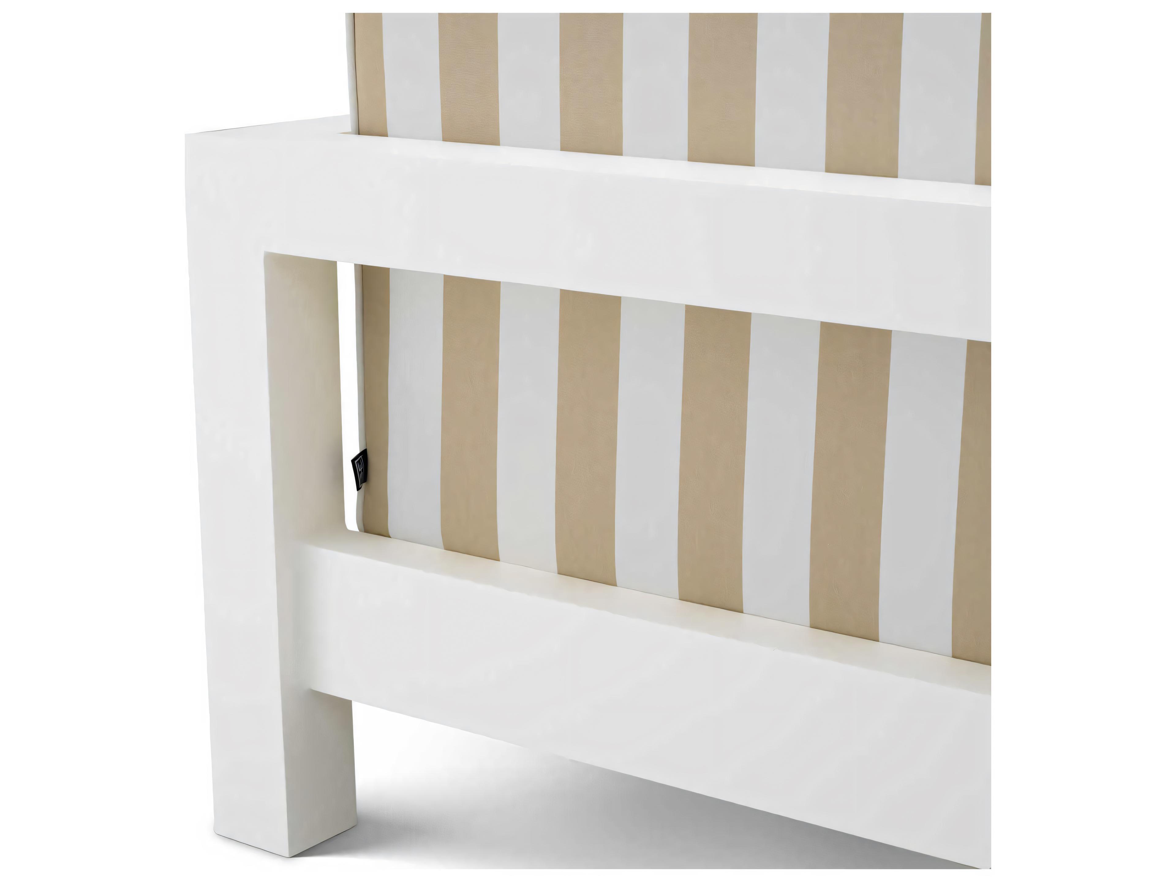 Eichholtz Outdoor Matte White Finish Florent Beige Lounge Chair