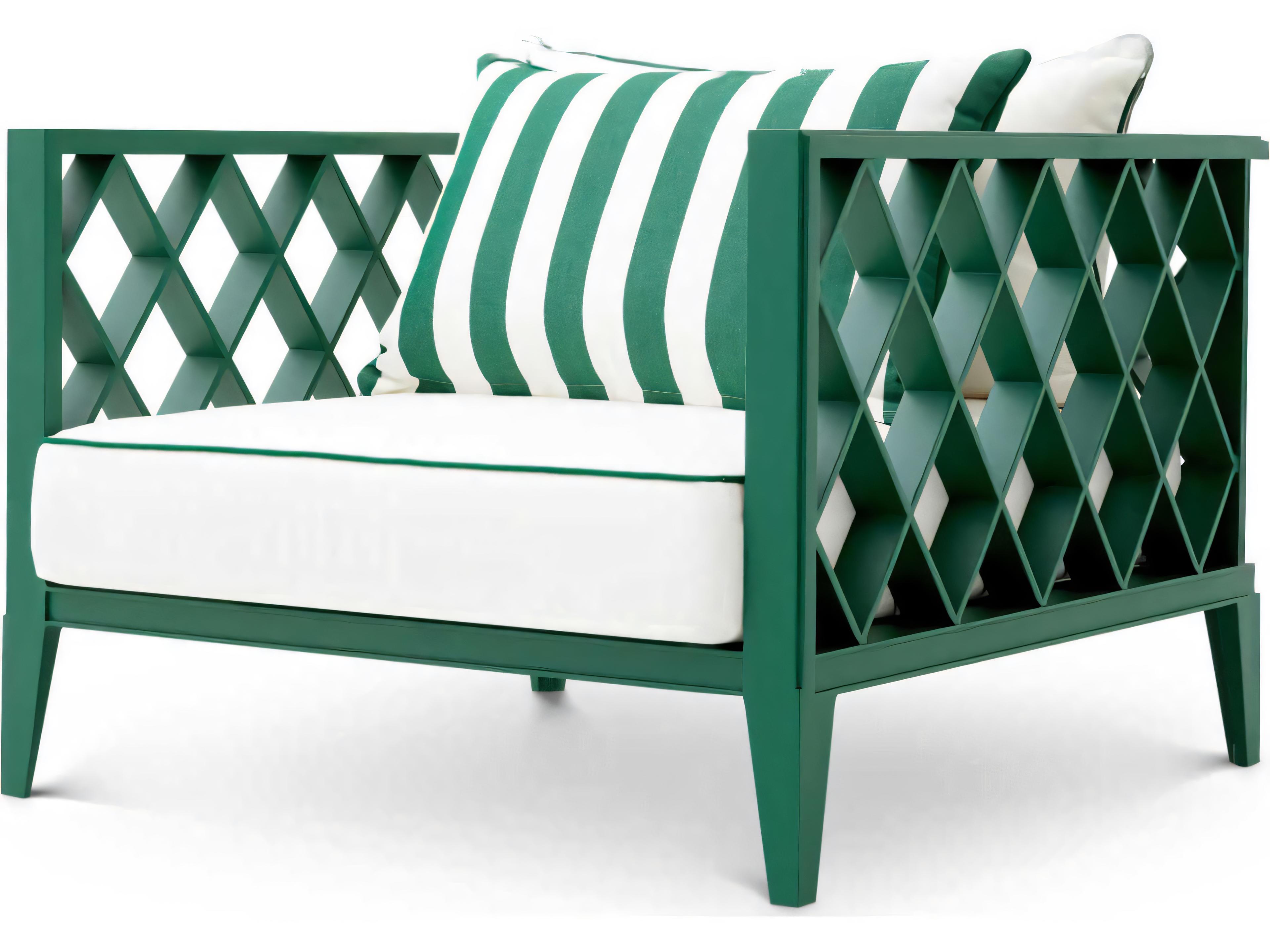 Green Finish Blaise Off-white Florent Lounge Chair