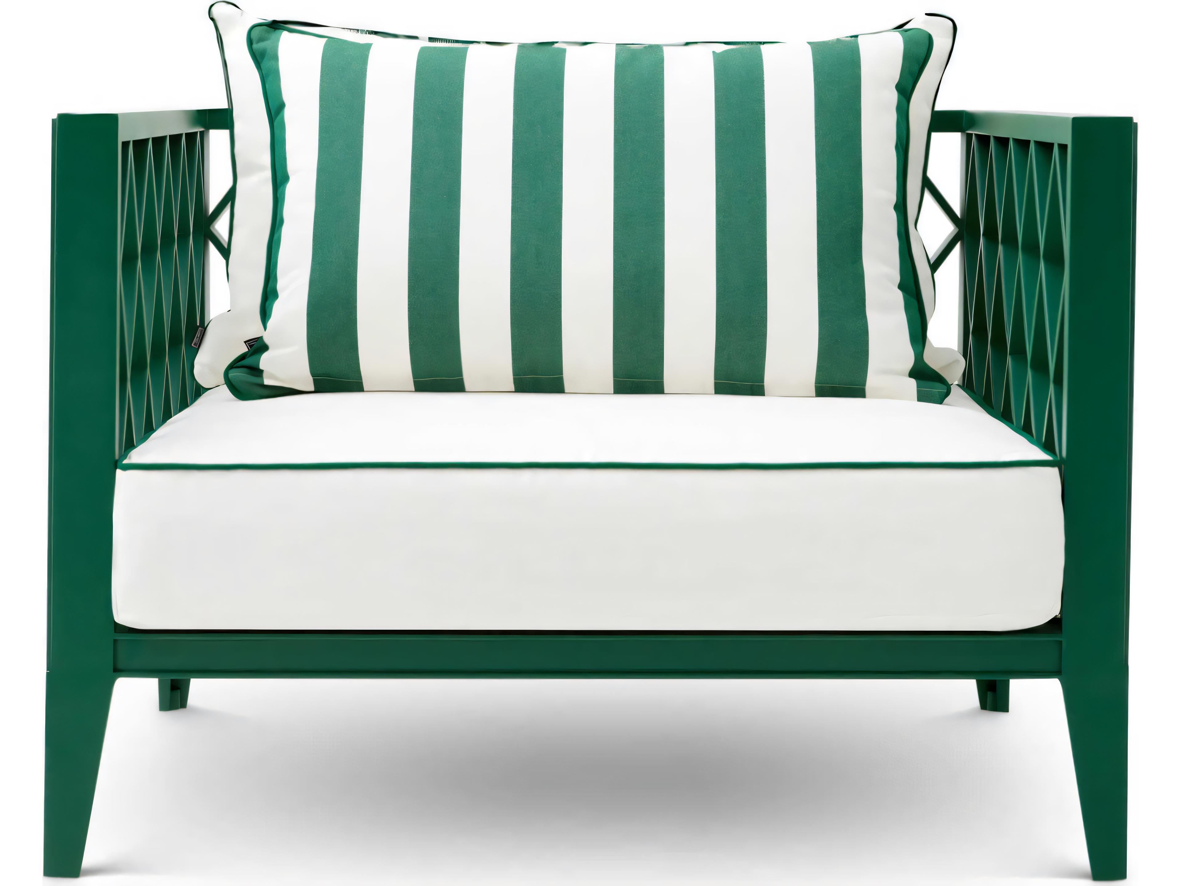 Eichholtz Outdoor Green Finish Blaise Off-white Florent Lounge Chair