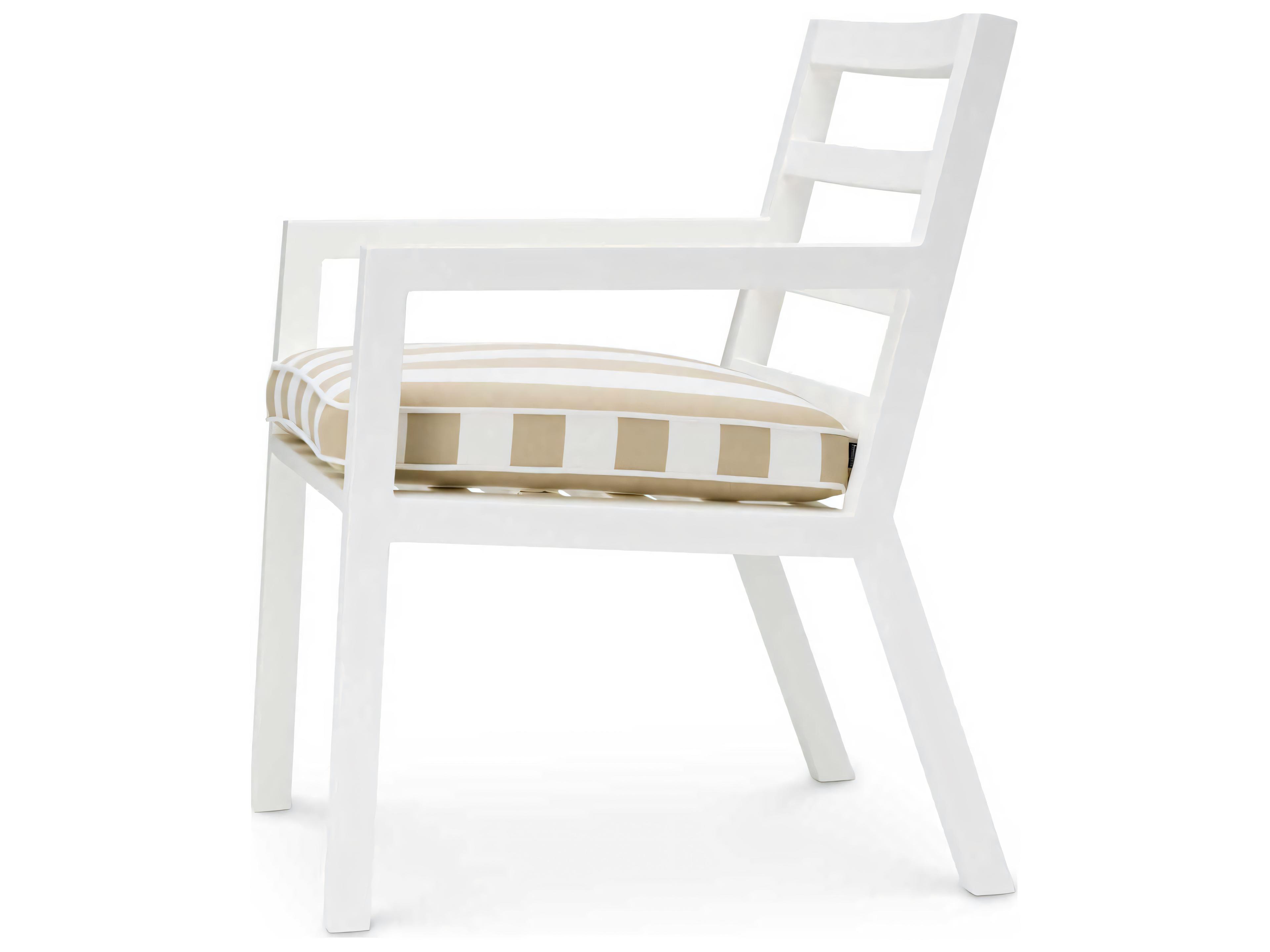 Eichholtz Outdoor Matte White Finish Florent Beige Dining Chair