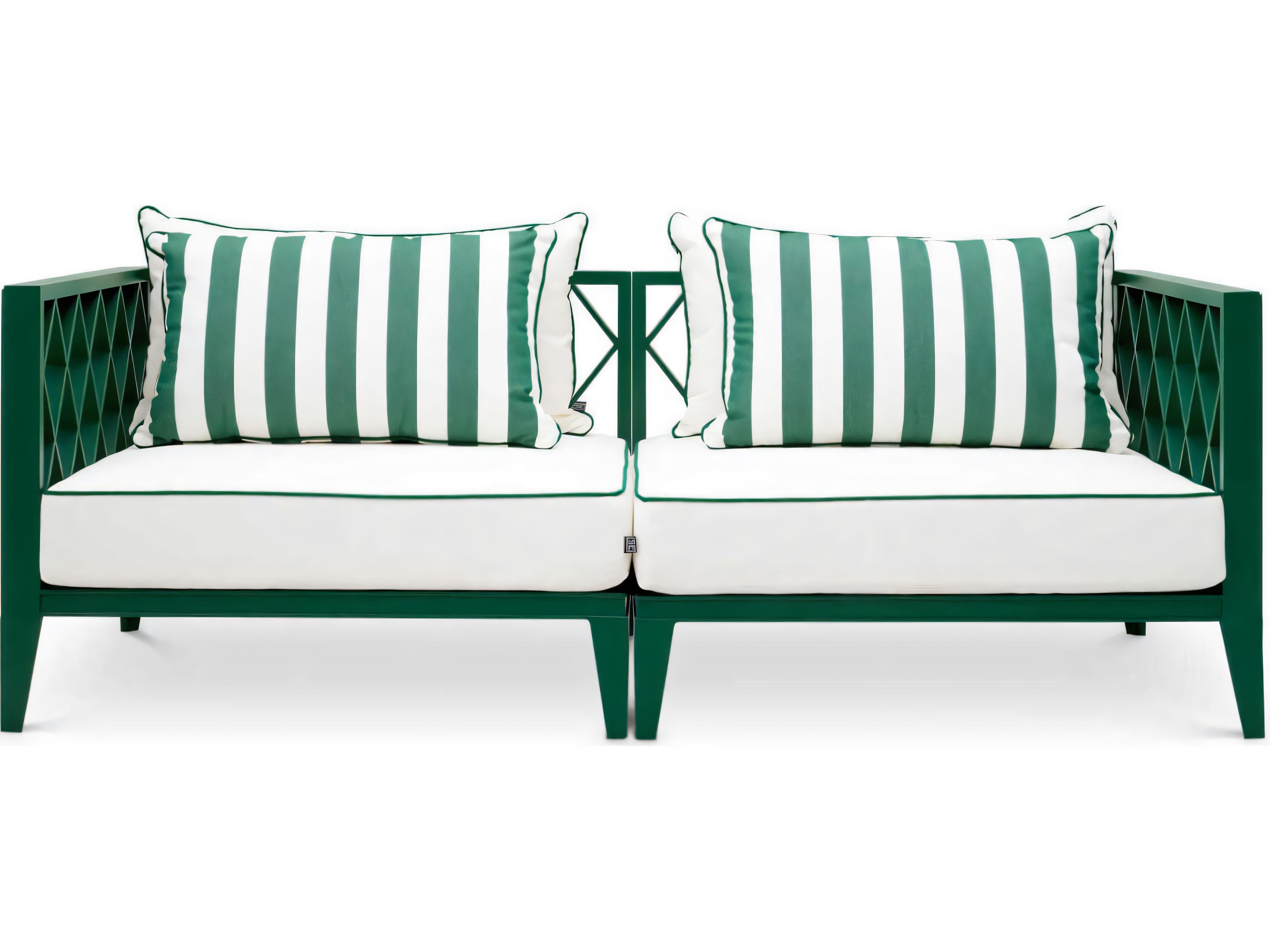 Eichholtz Outdoor Green Finish Blaise Off-white Florent Sofa