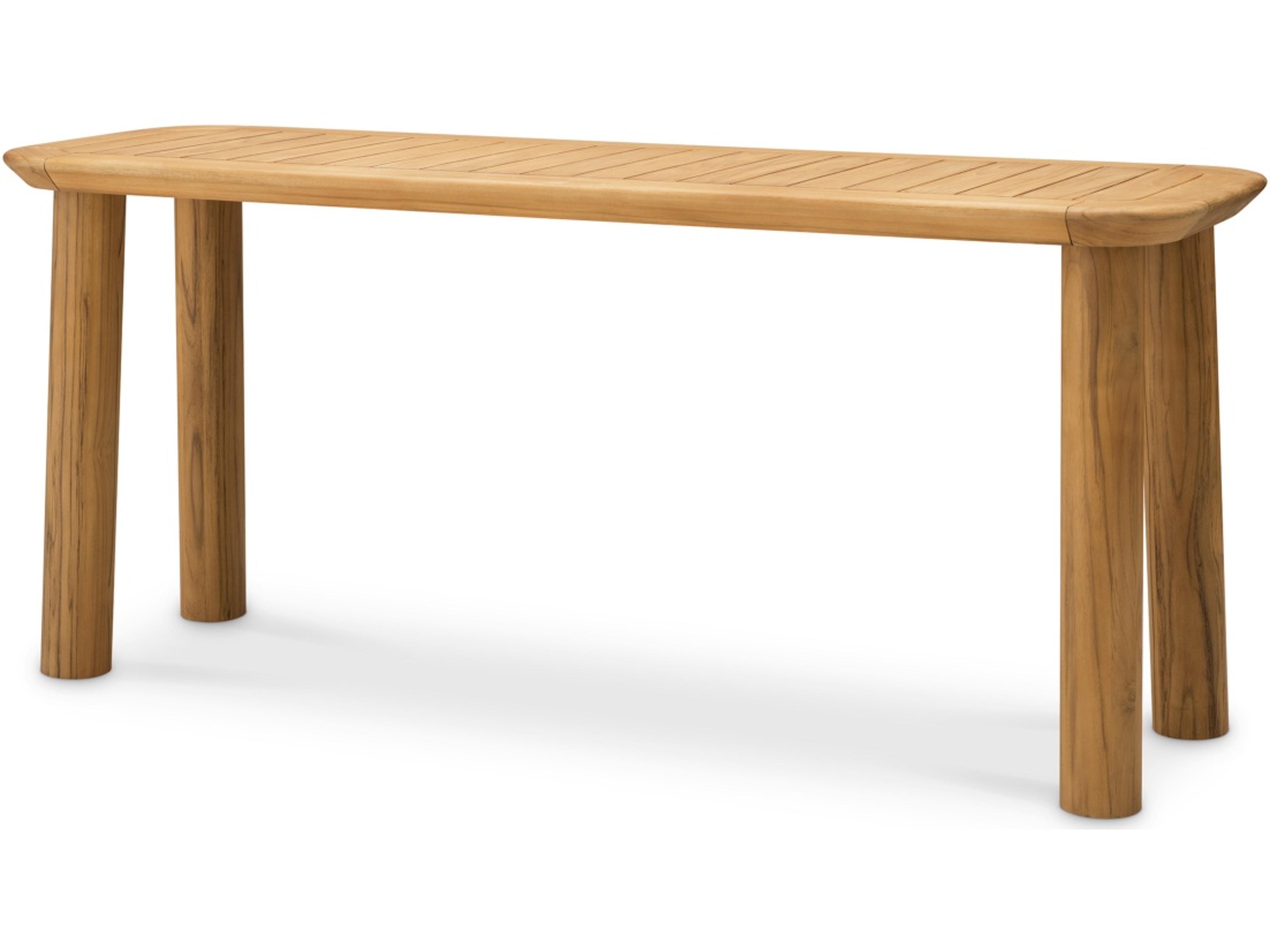 Natural Teak Rectangular Console Table