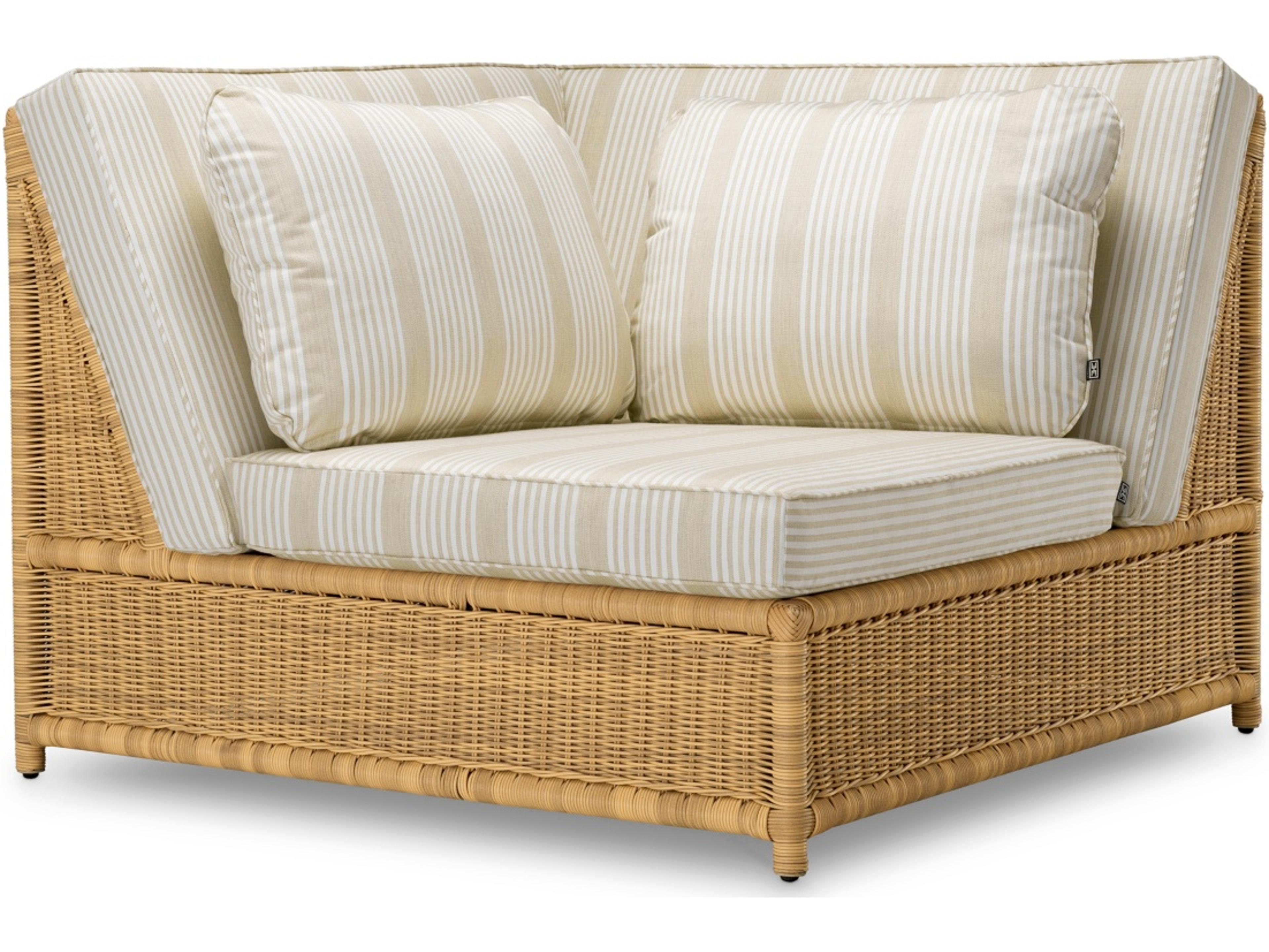 Faux Rattan | Saville Beige Wicker Cushion Lounge Chair