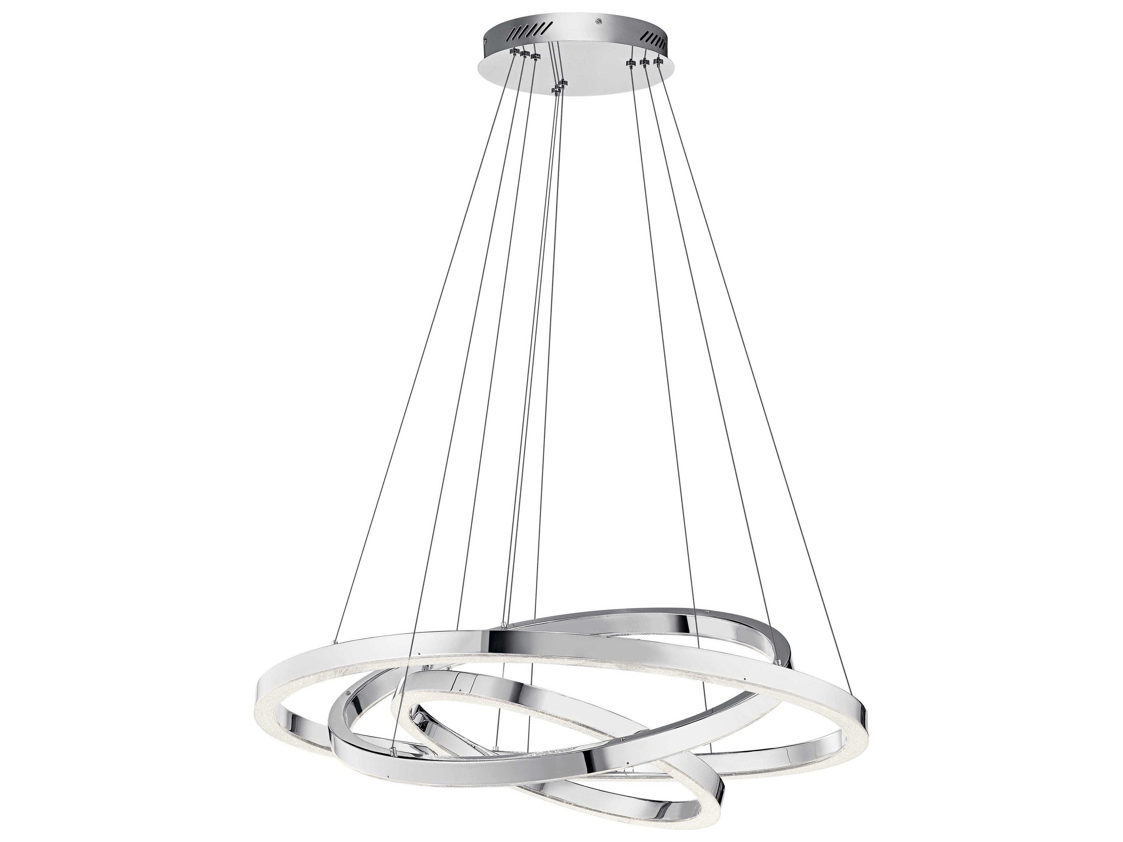 Elan Opus 3-Light Chrome LED Linear Tiered Pendant