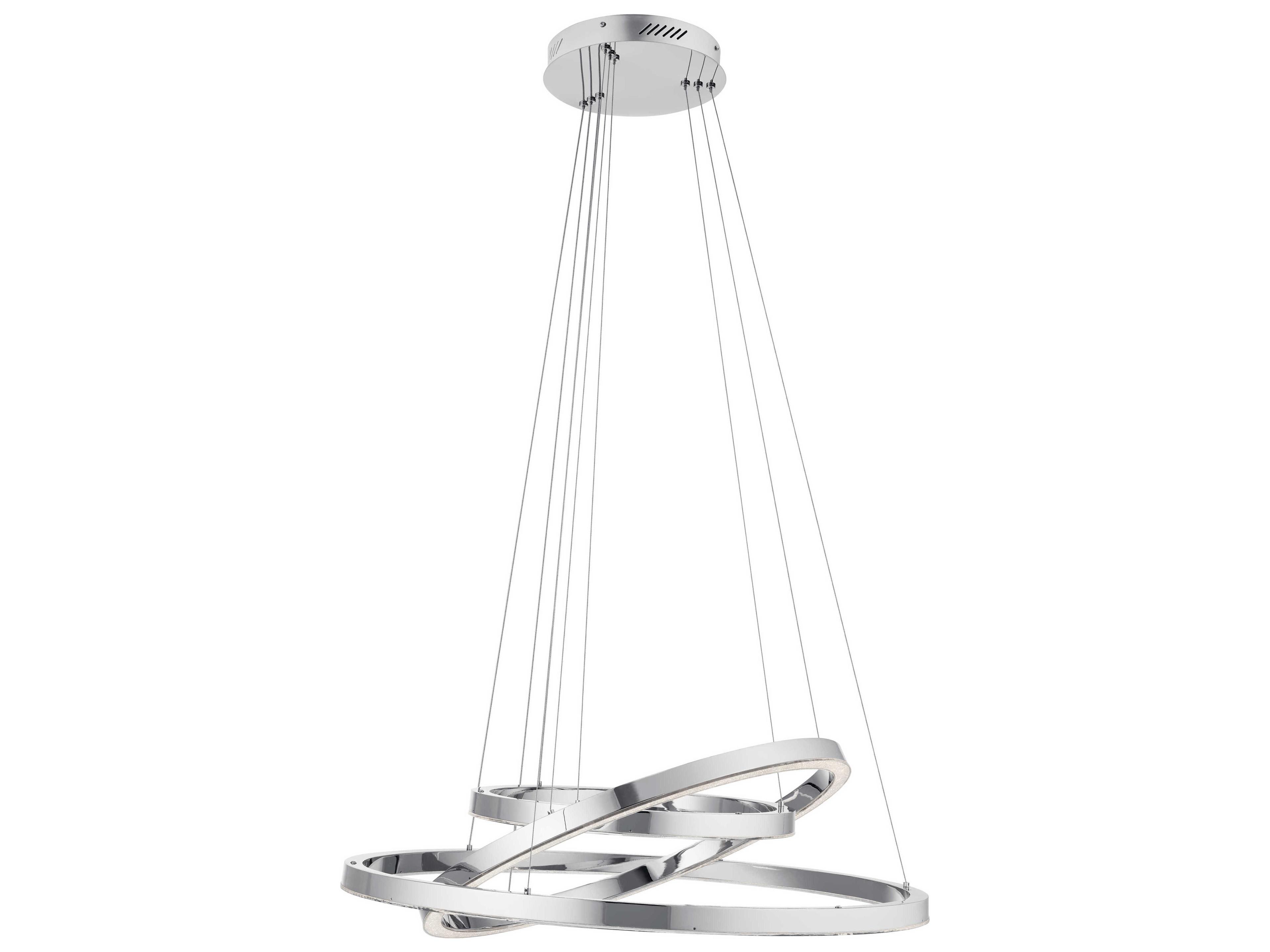 Elan Opus 3-Light Chrome LED Linear Tiered Pendant