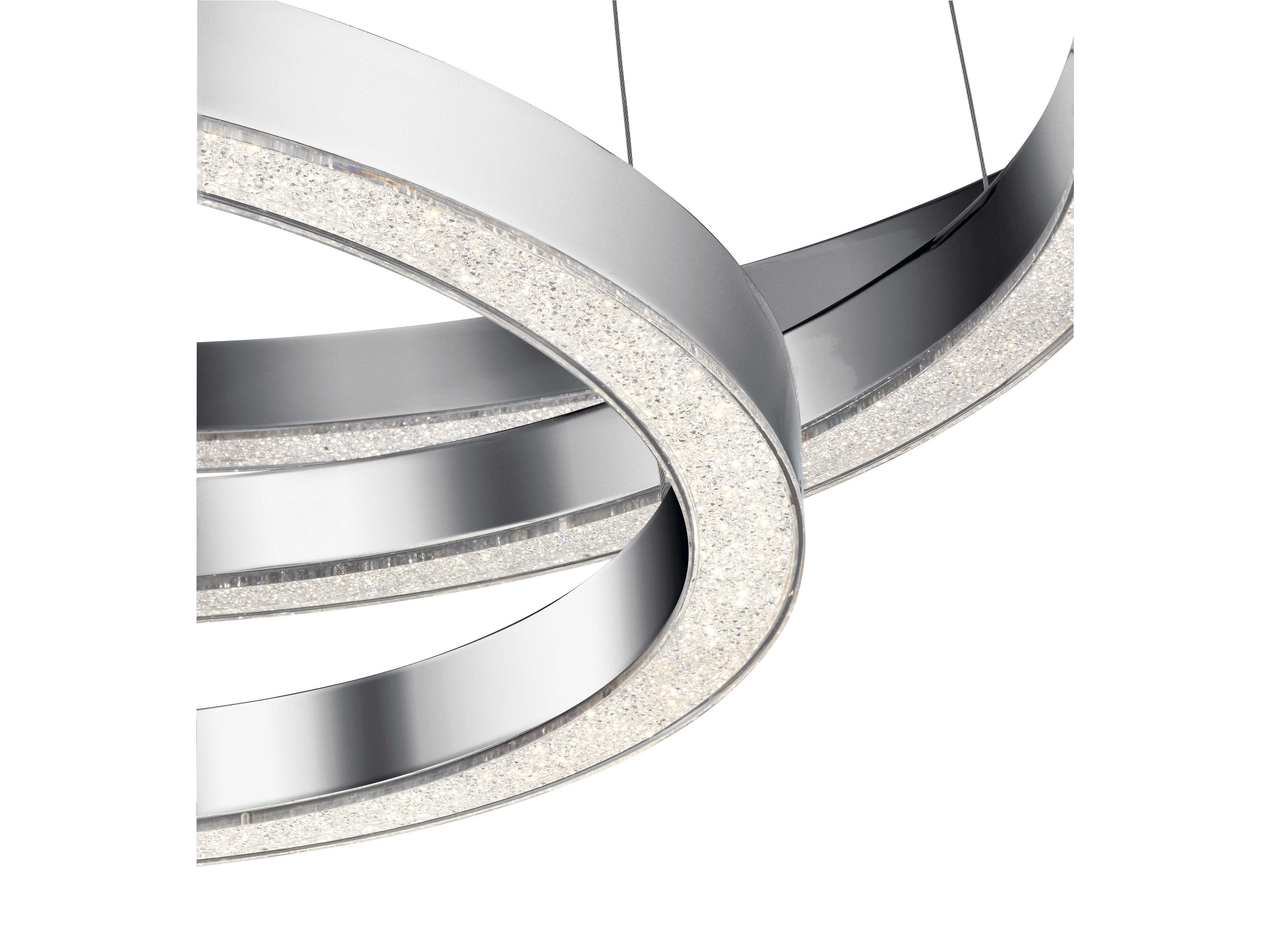 Elan Opus 3-Light Chrome LED Linear Tiered Pendant