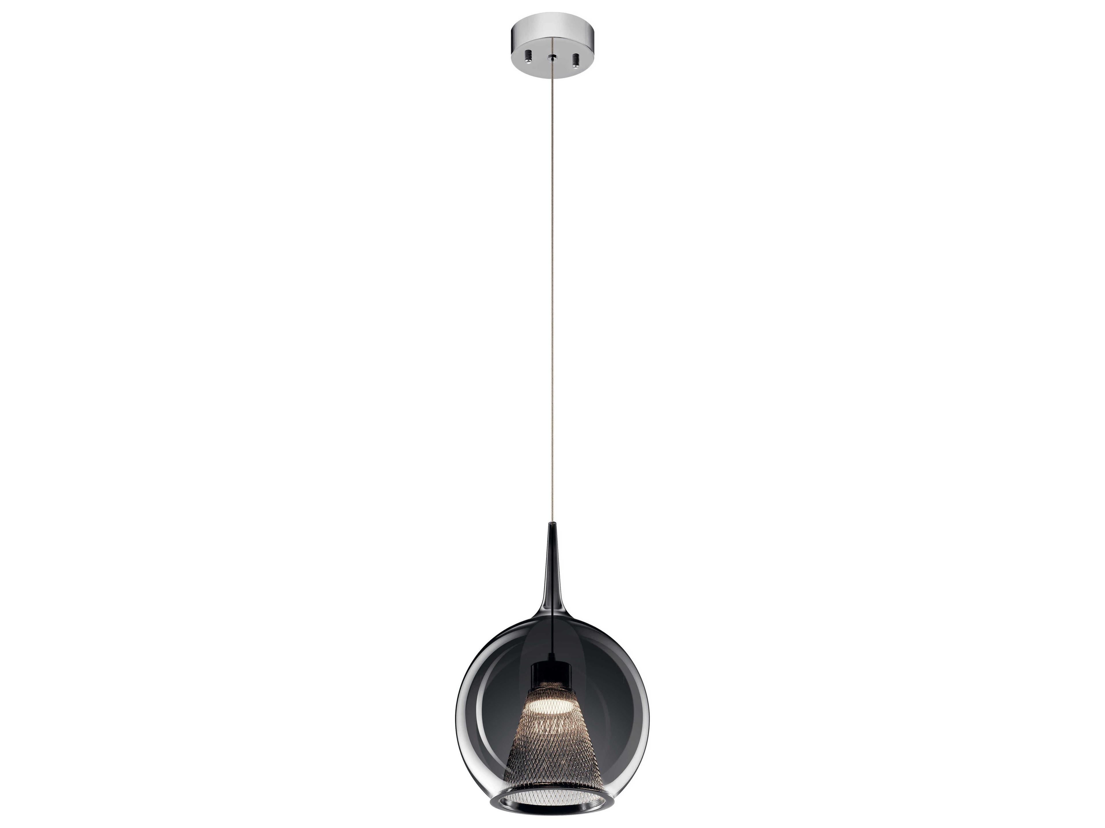 Zin 1-Light Chrome Glass LED Globe Mini Pendant