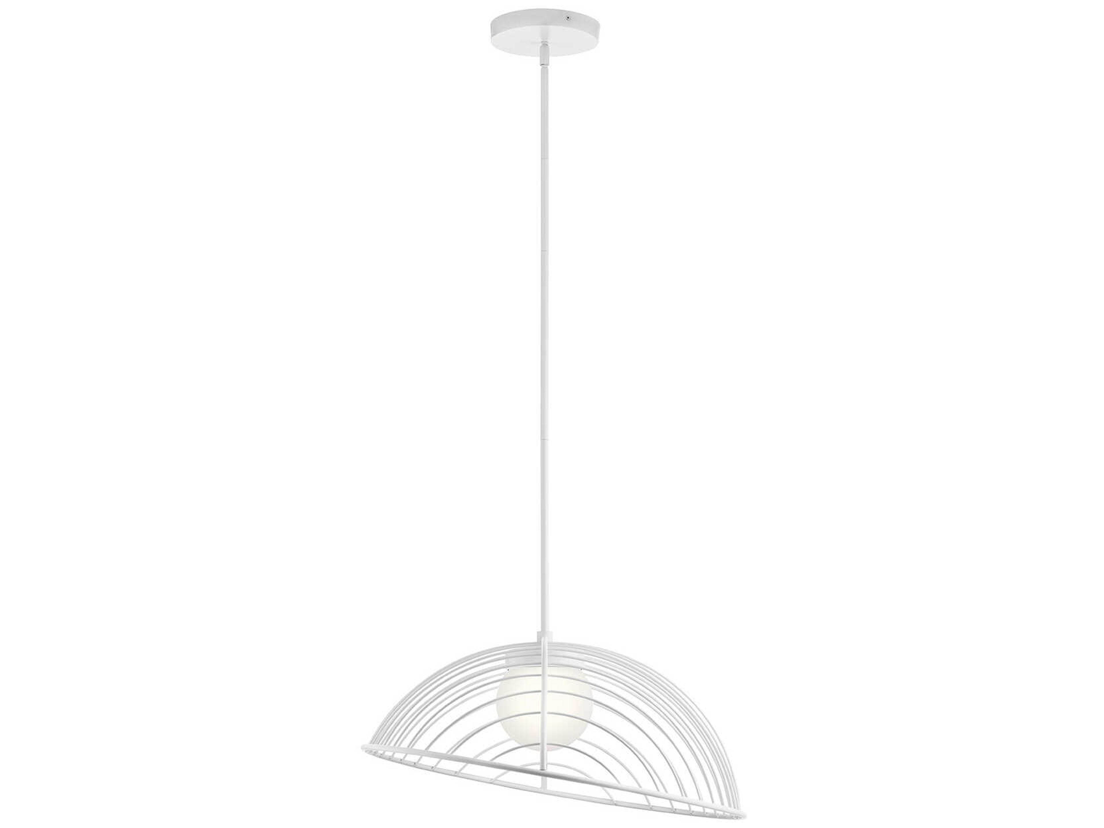 Elan Clevo 1-Light White Glass LED Globe Geometric Pendant