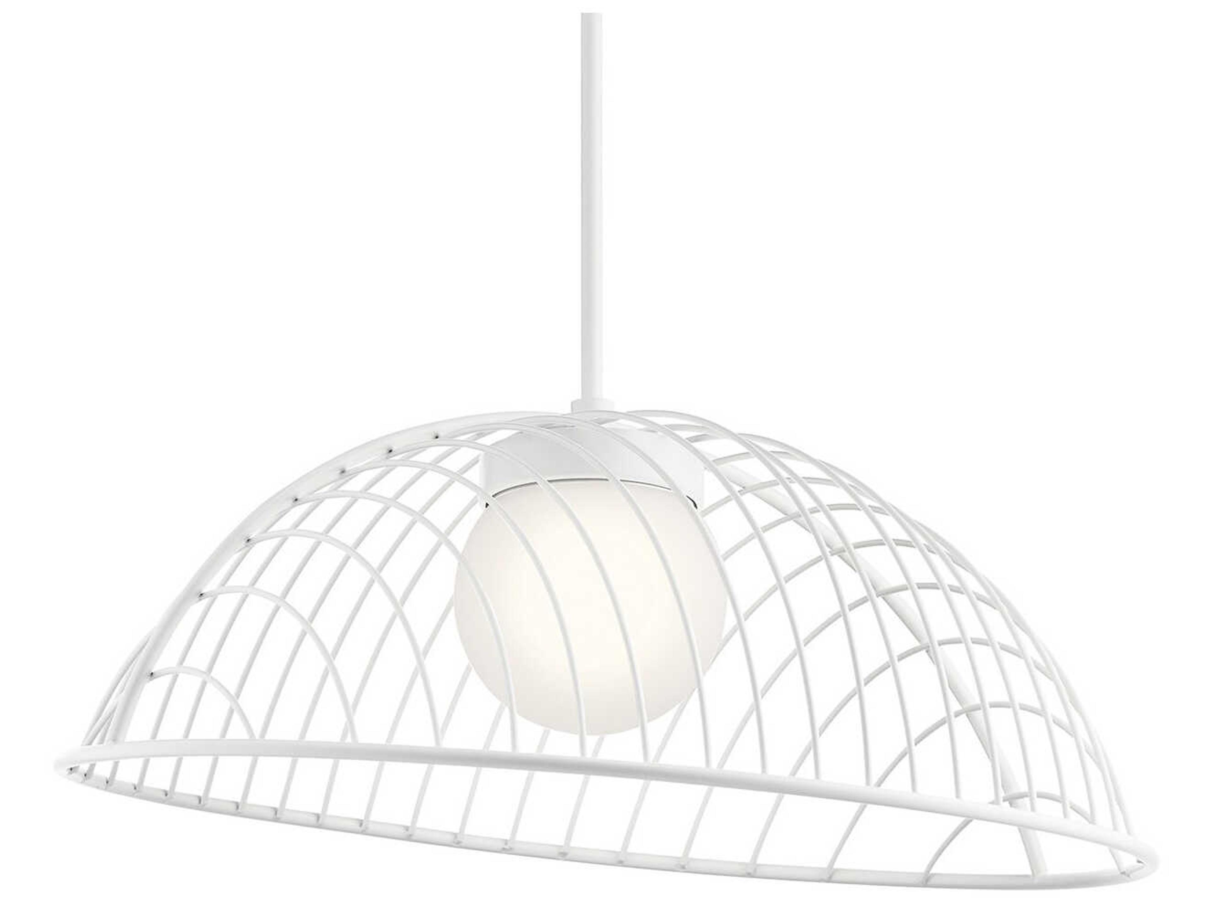 Elan Clevo 1-Light White Glass LED Globe Geometric Pendant