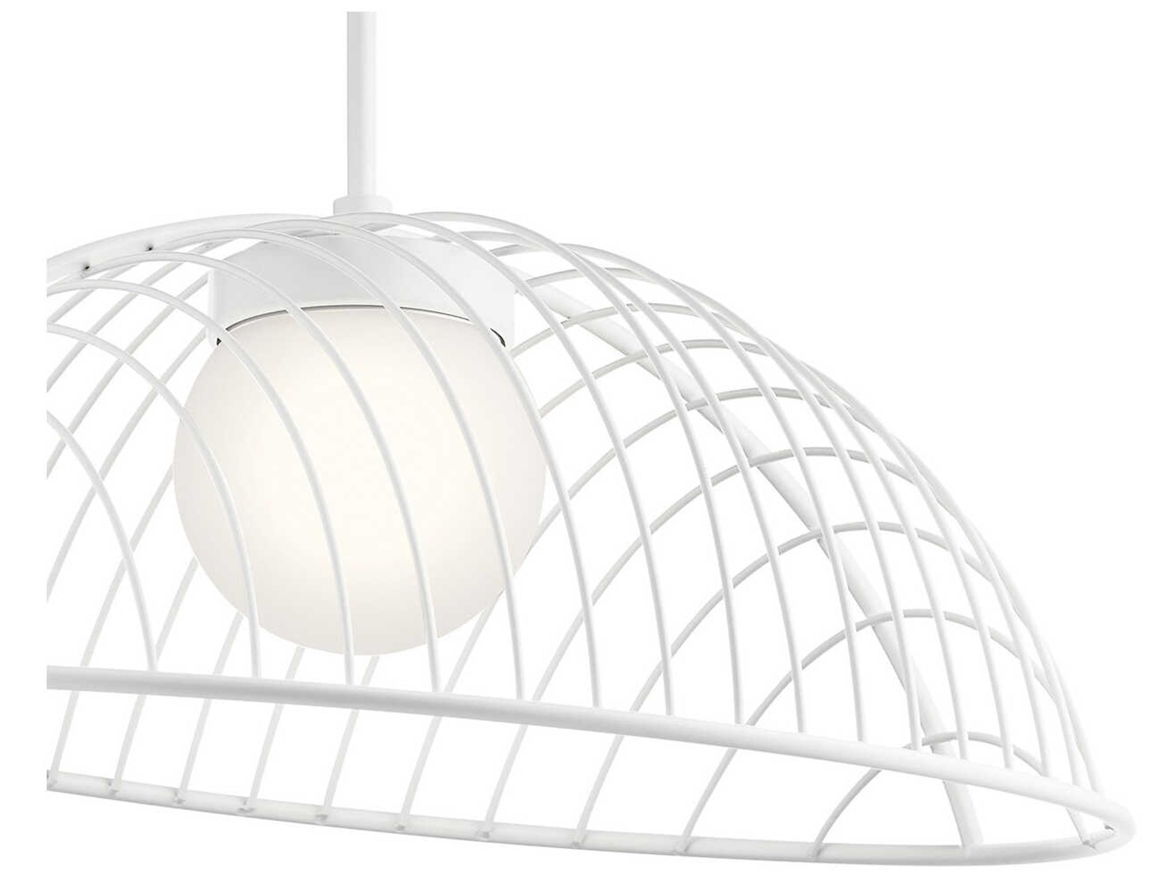 Elan Clevo 1-Light White Glass LED Globe Geometric Pendant