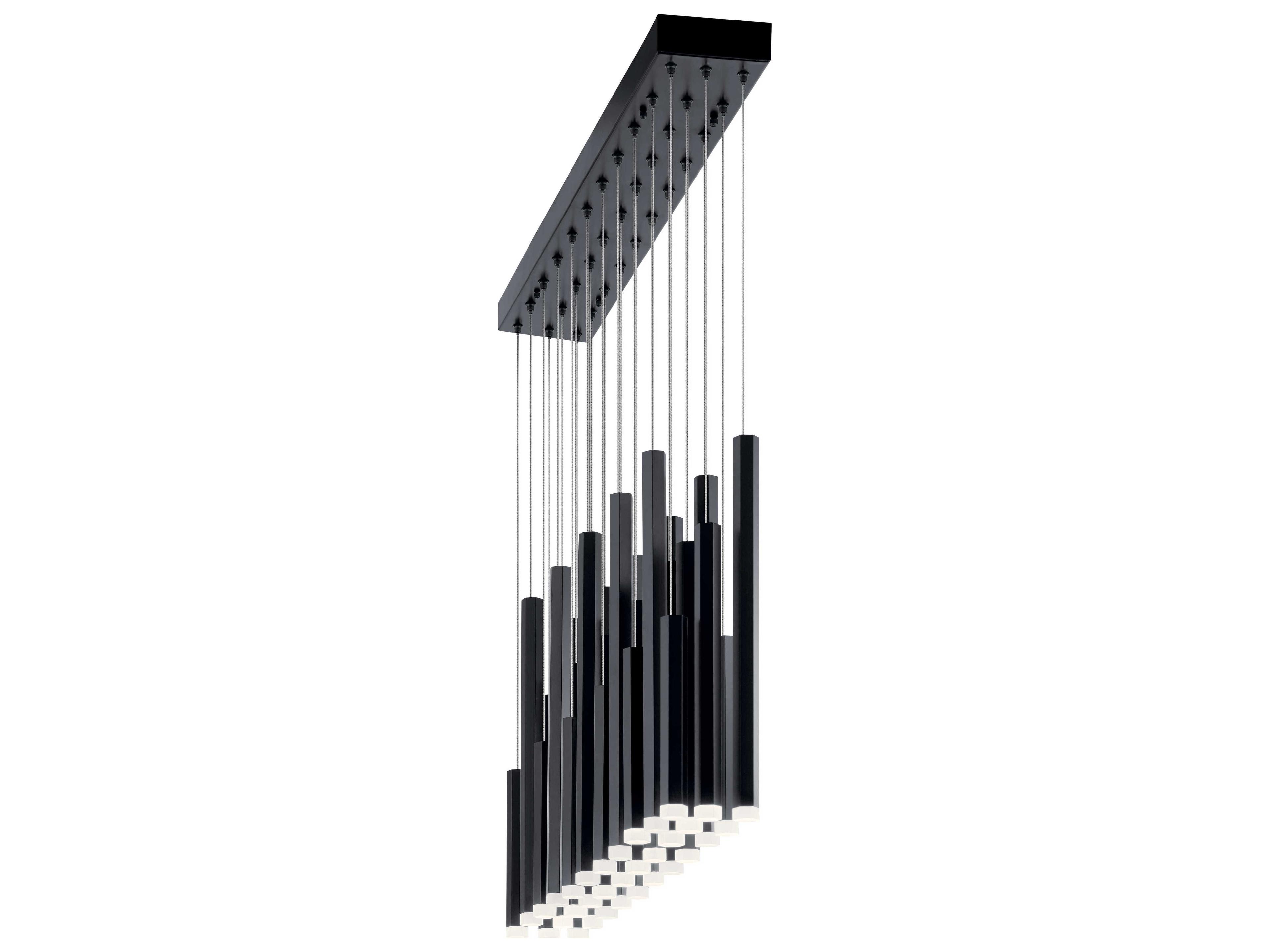 Elan Soho 3-Light Black LED Cylinder Linear Island Pendant