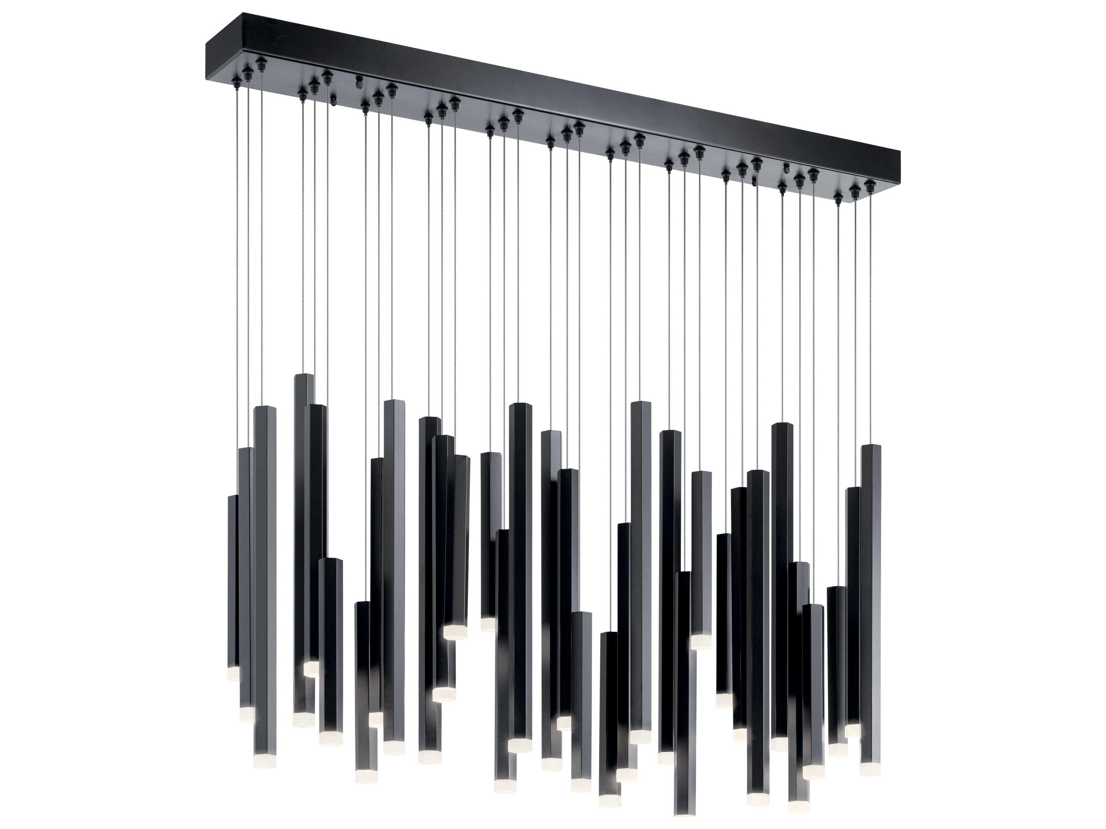 Elan Soho 3-Light Black LED Cylinder Linear Island Pendant