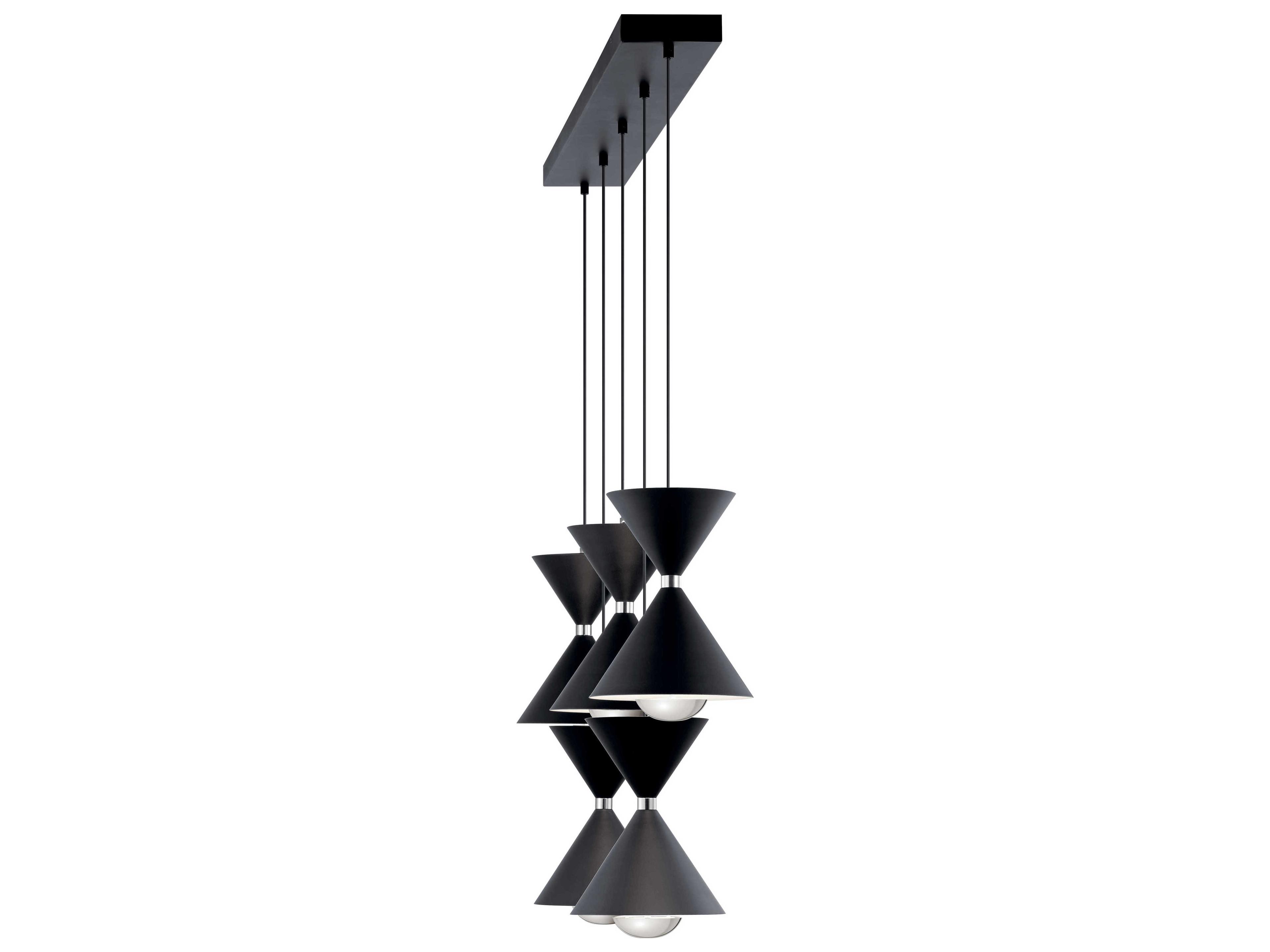 Elan Kordan 5-Light Matte Black LED Linear Island Pendant