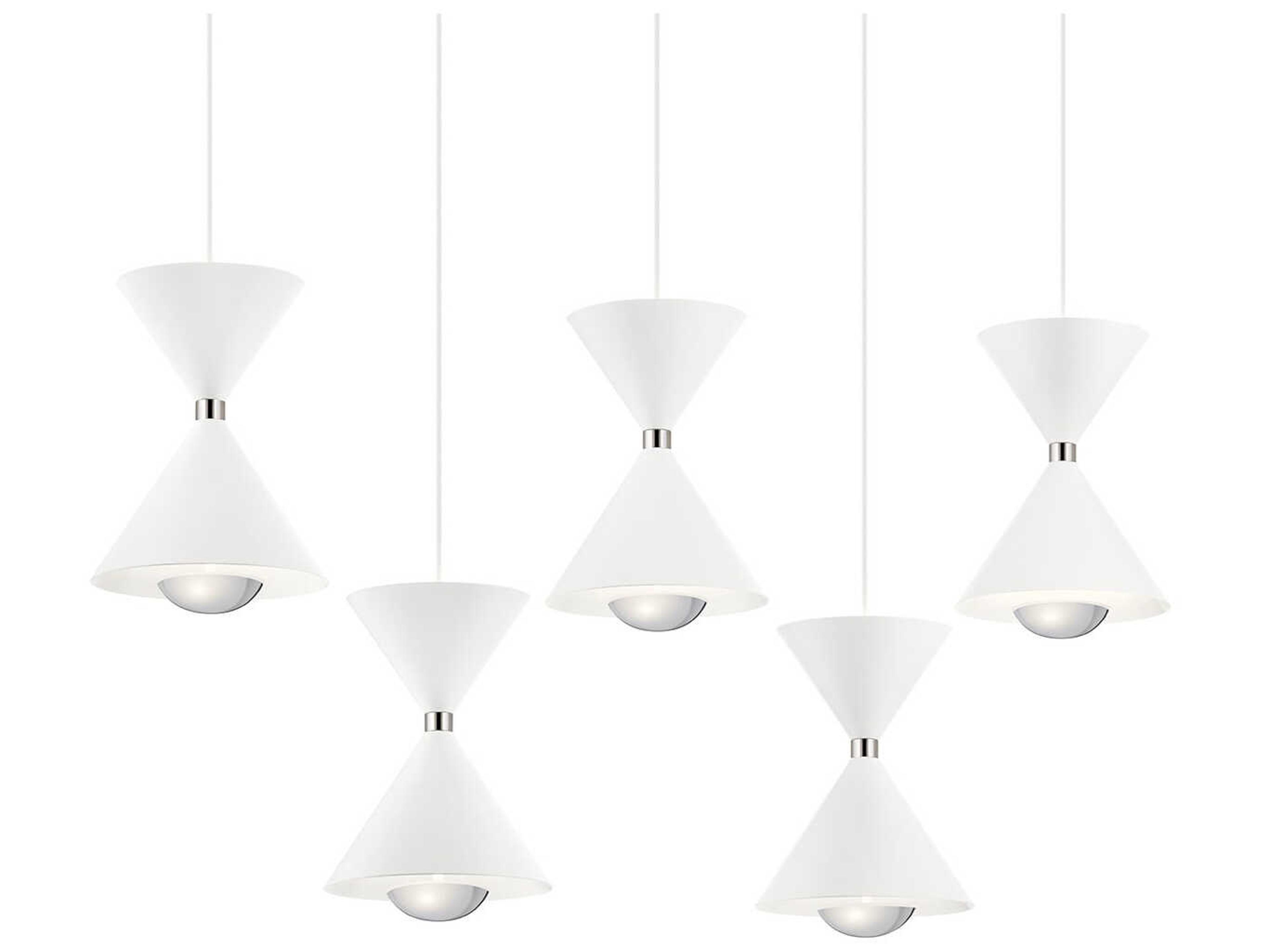 Elan Kordan 5-Light Matte White LED Linear Island Pendant