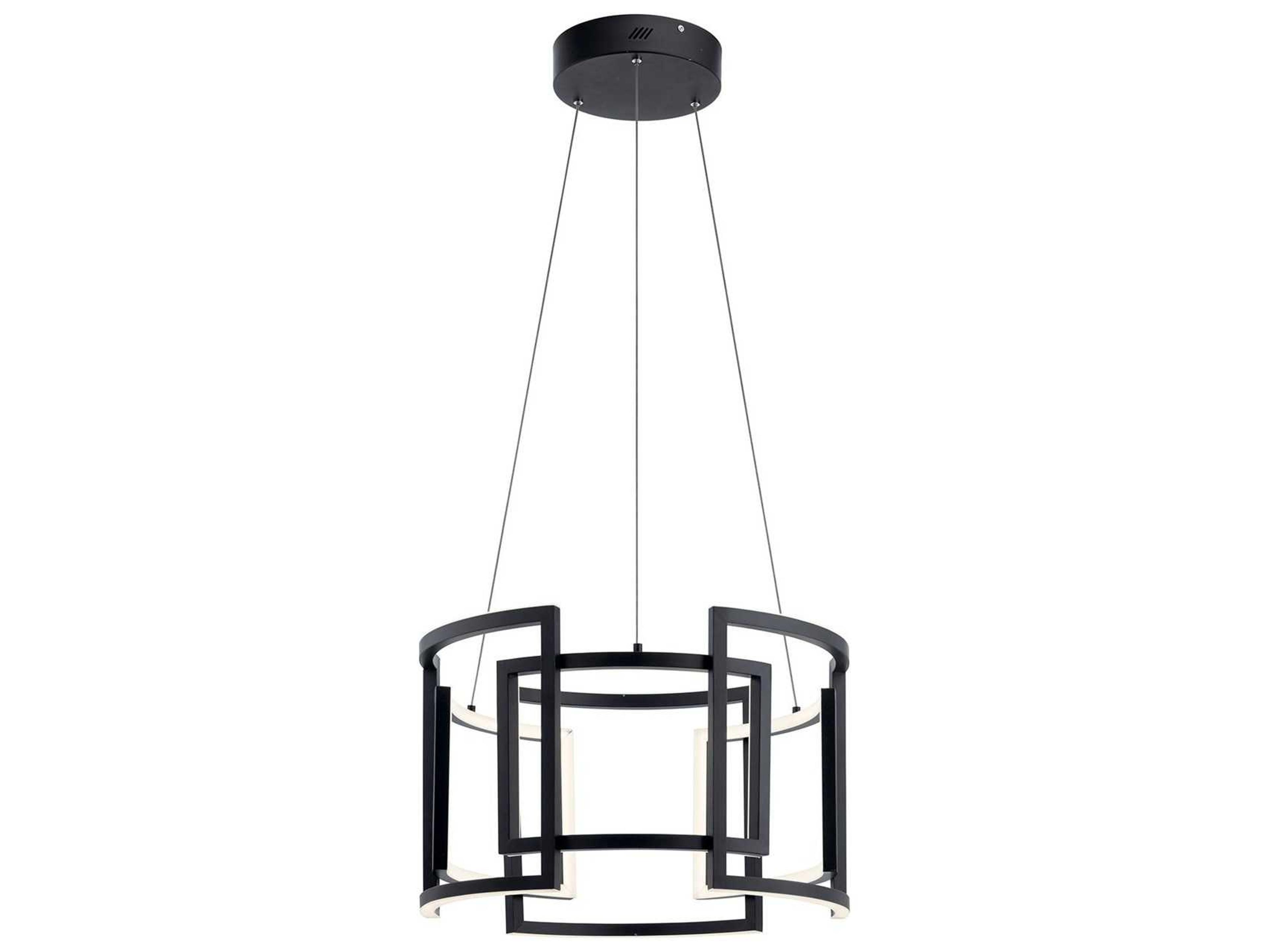 Elan Melko 9-Light Black LED Drum Geometric Pendant