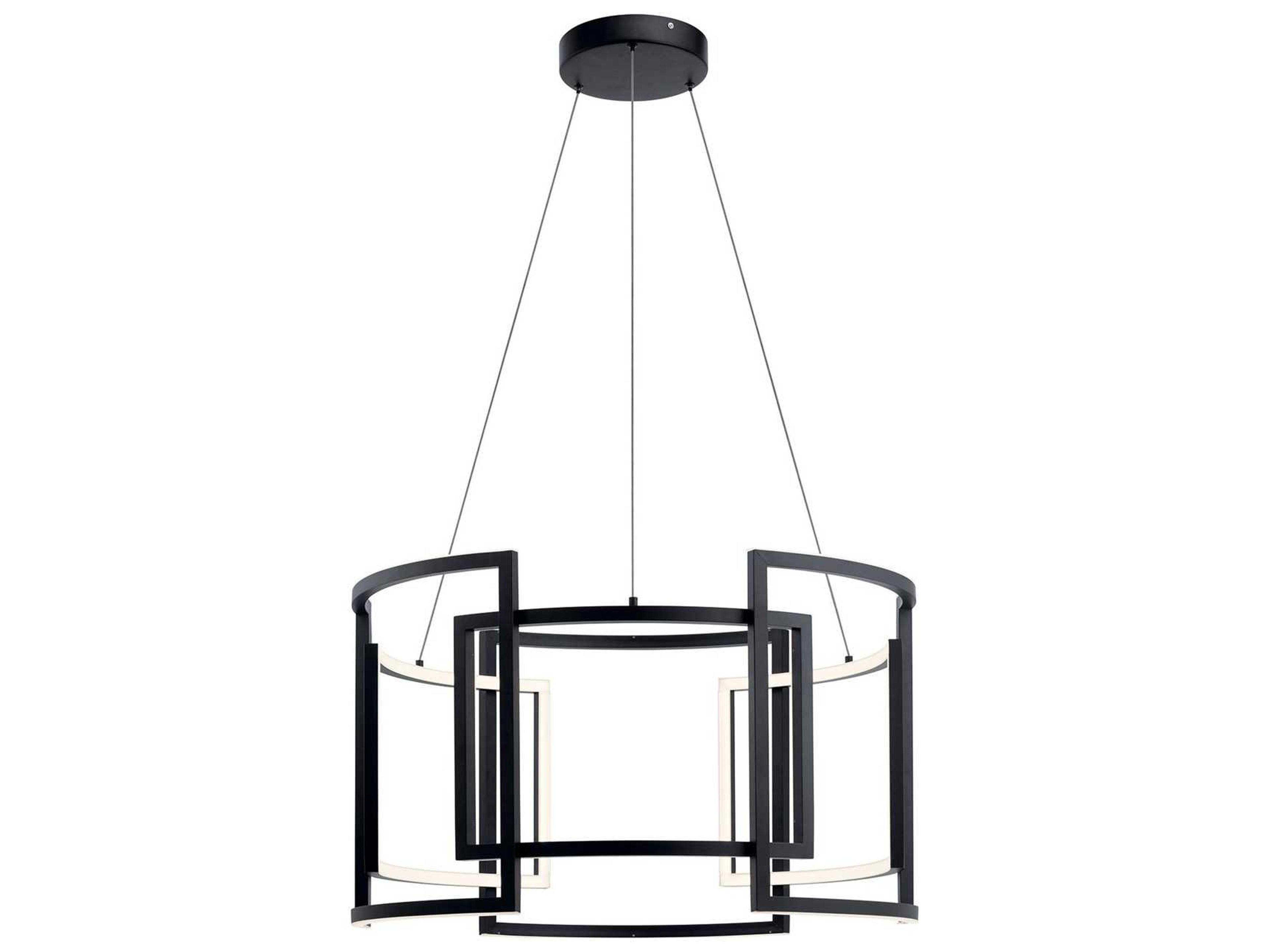 Elan Melko 9-Light Black LED Drum Geometric Pendant