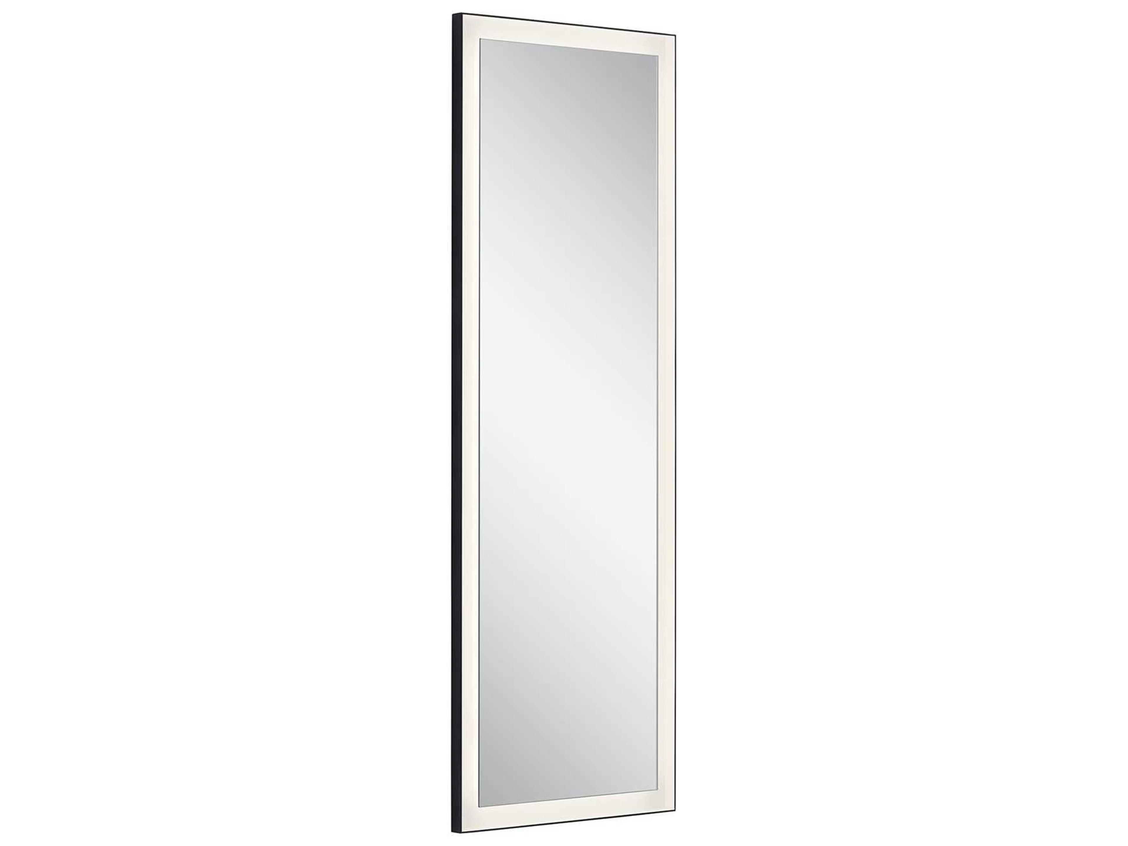 Elan Ryame Matte Black Rectangular LED Wall Mirror