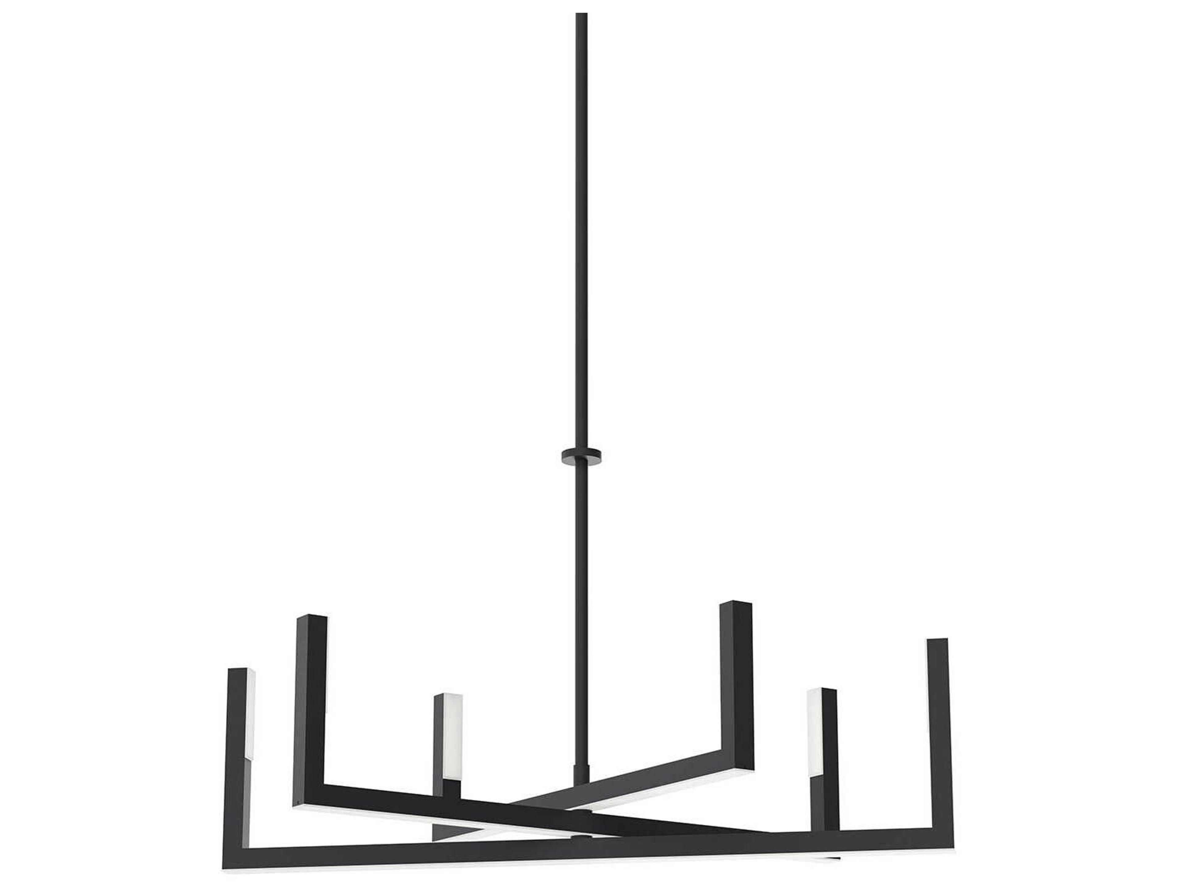 Elan Priam 6-Light Matte Black LED Linear Chandelier