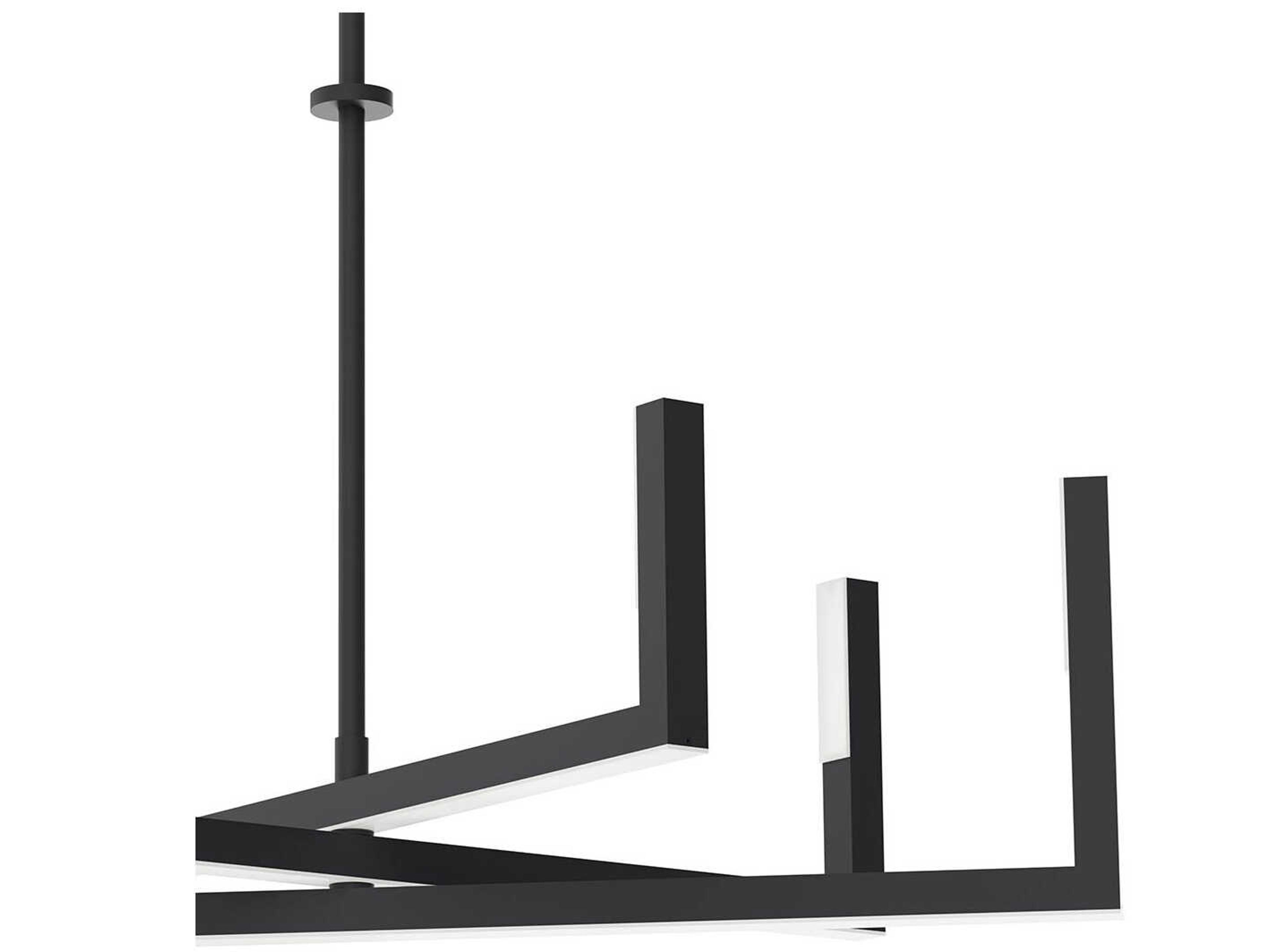 Elan Priam 6-Light Matte Black LED Linear Chandelier