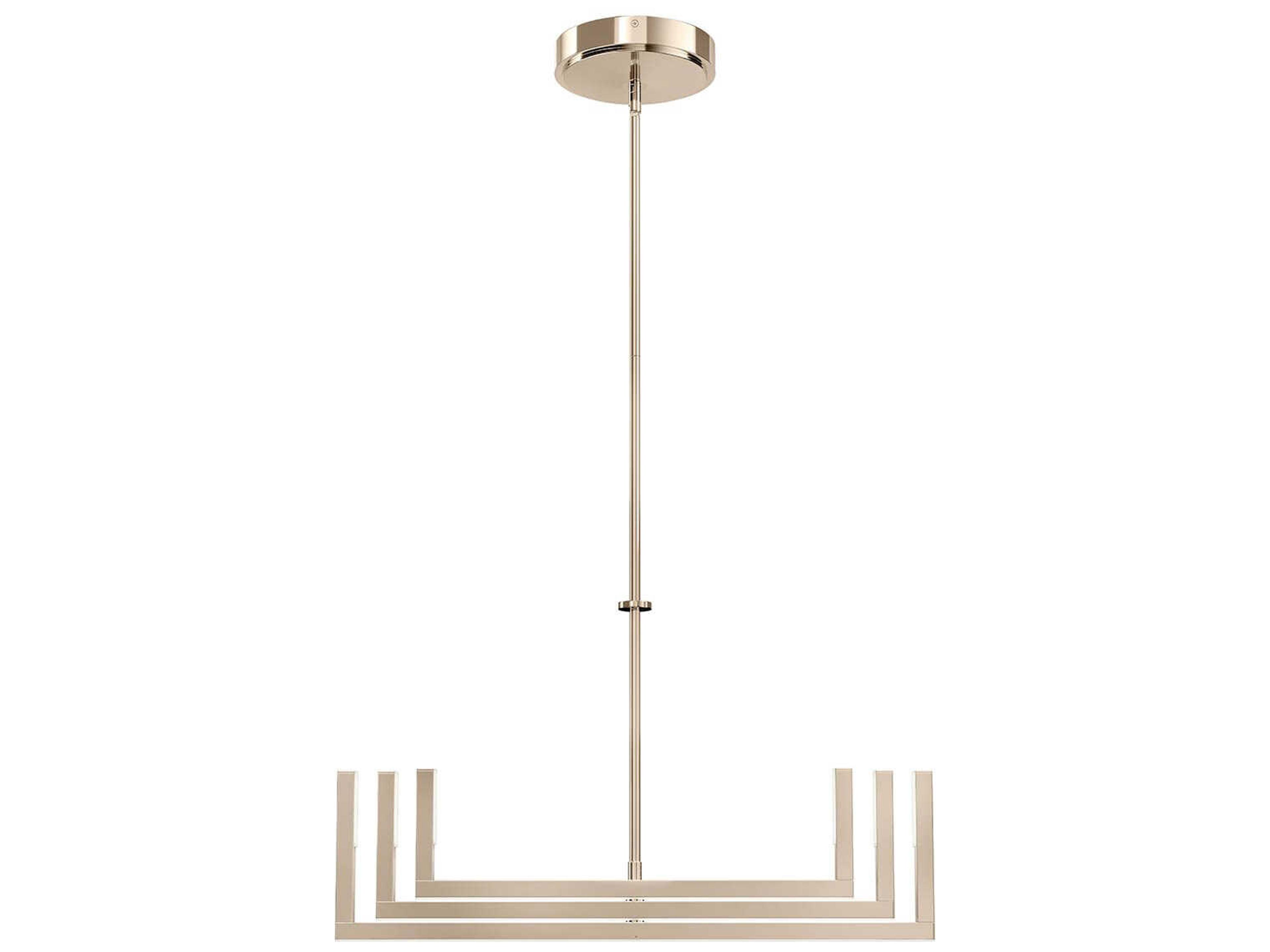 Elan Priam 6-Light Polished Nickel LED Linear Chandelier