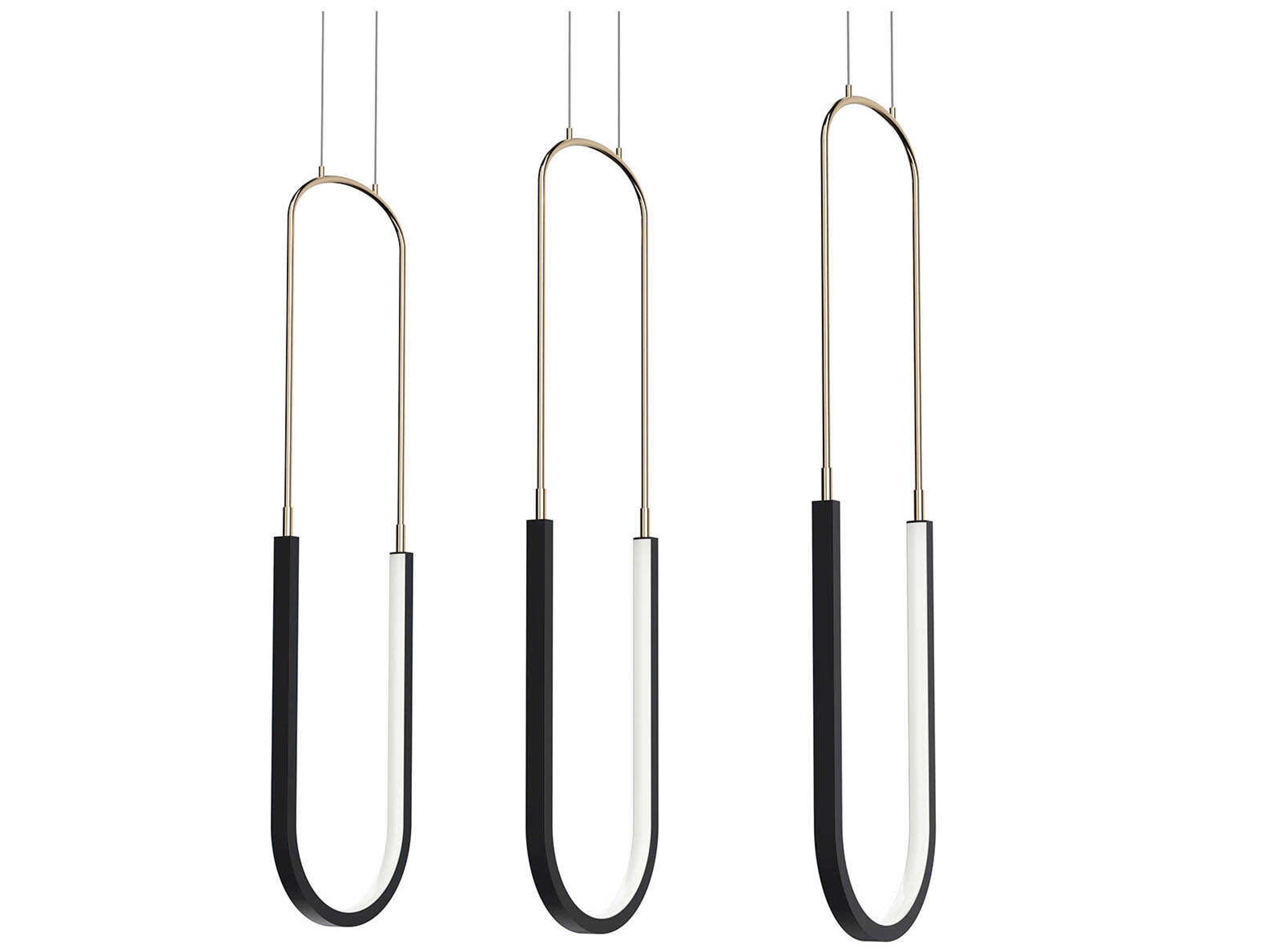 Elan Wayan 3-Light Matte Black LED Linear Island Pendant