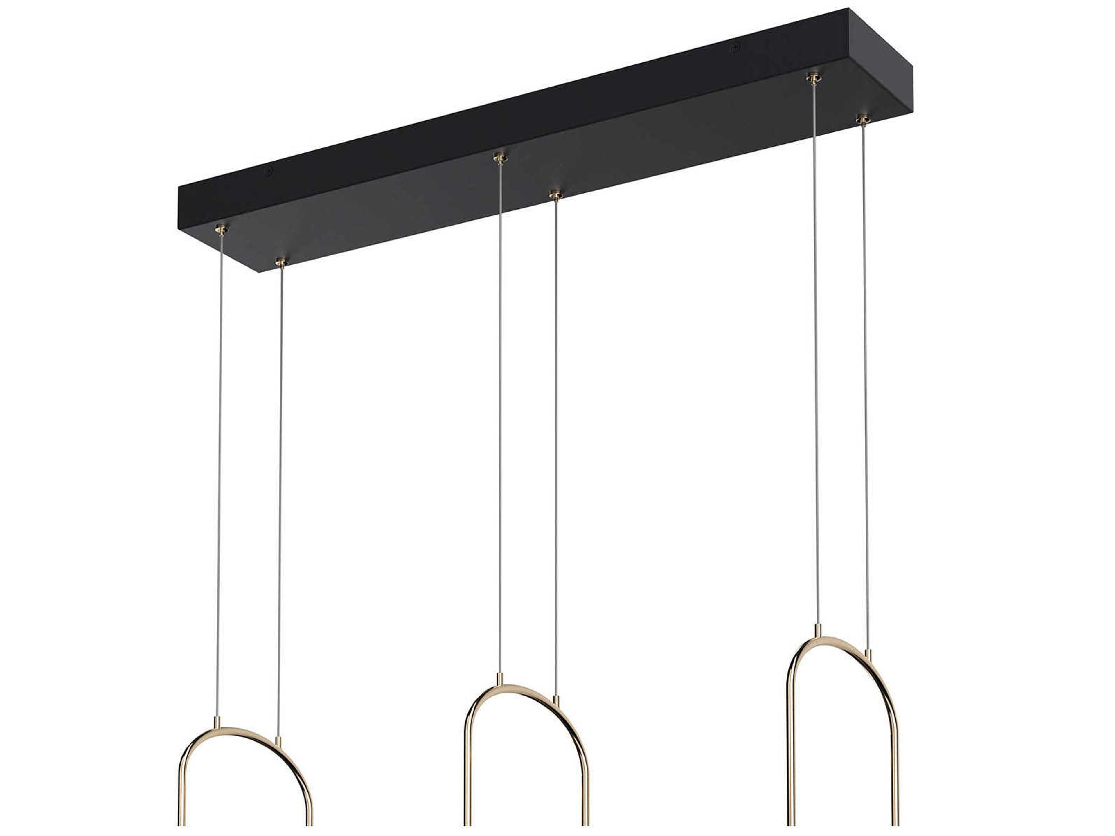 Elan Wayan 3-Light Matte Black LED Linear Island Pendant