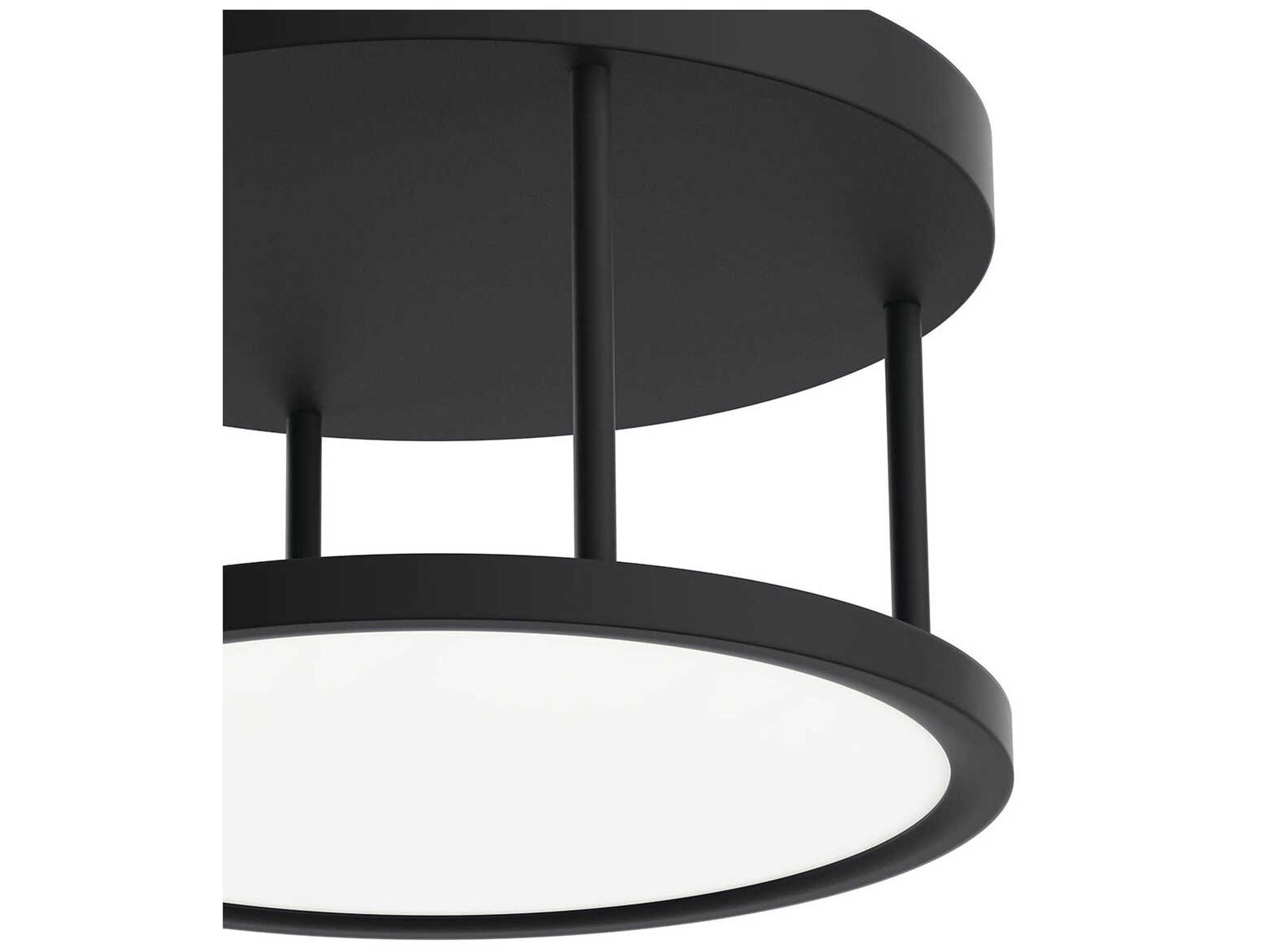 Elan Lavi 1-Light Matte Black LED Round Flush Mount