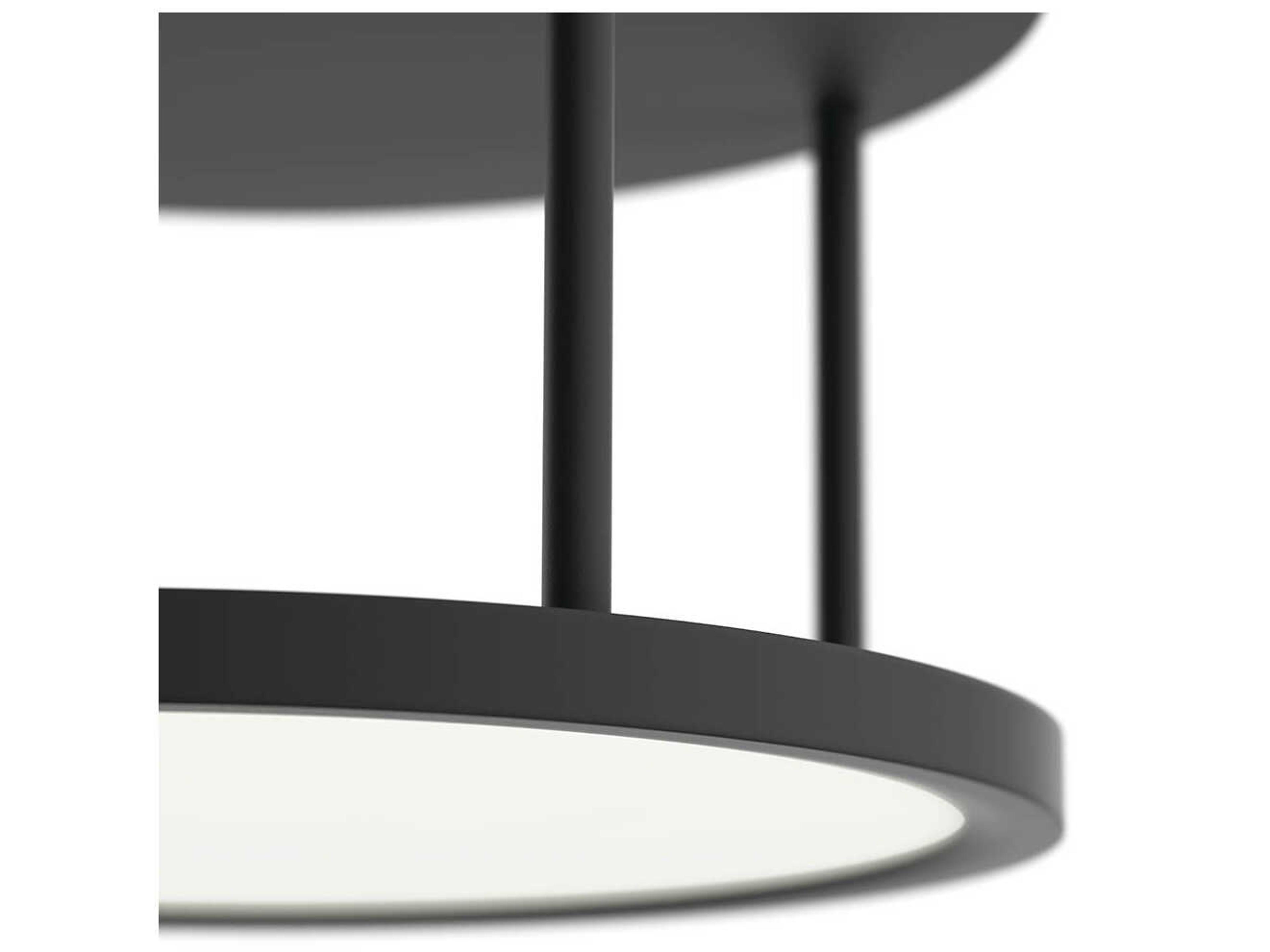 Elan Lavi 1-Light Matte Black LED Round Flush Mount