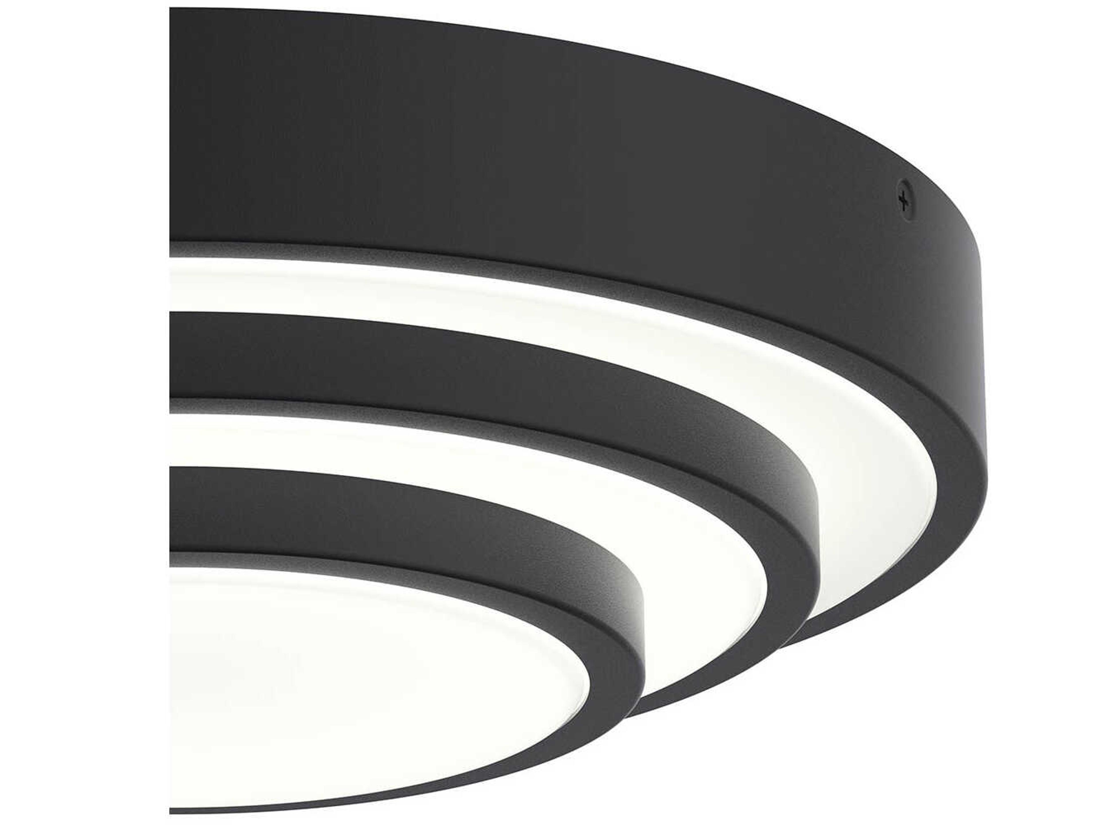 Elan Dombard 1-Light Matte Black LED Round Tiered Flush Mount