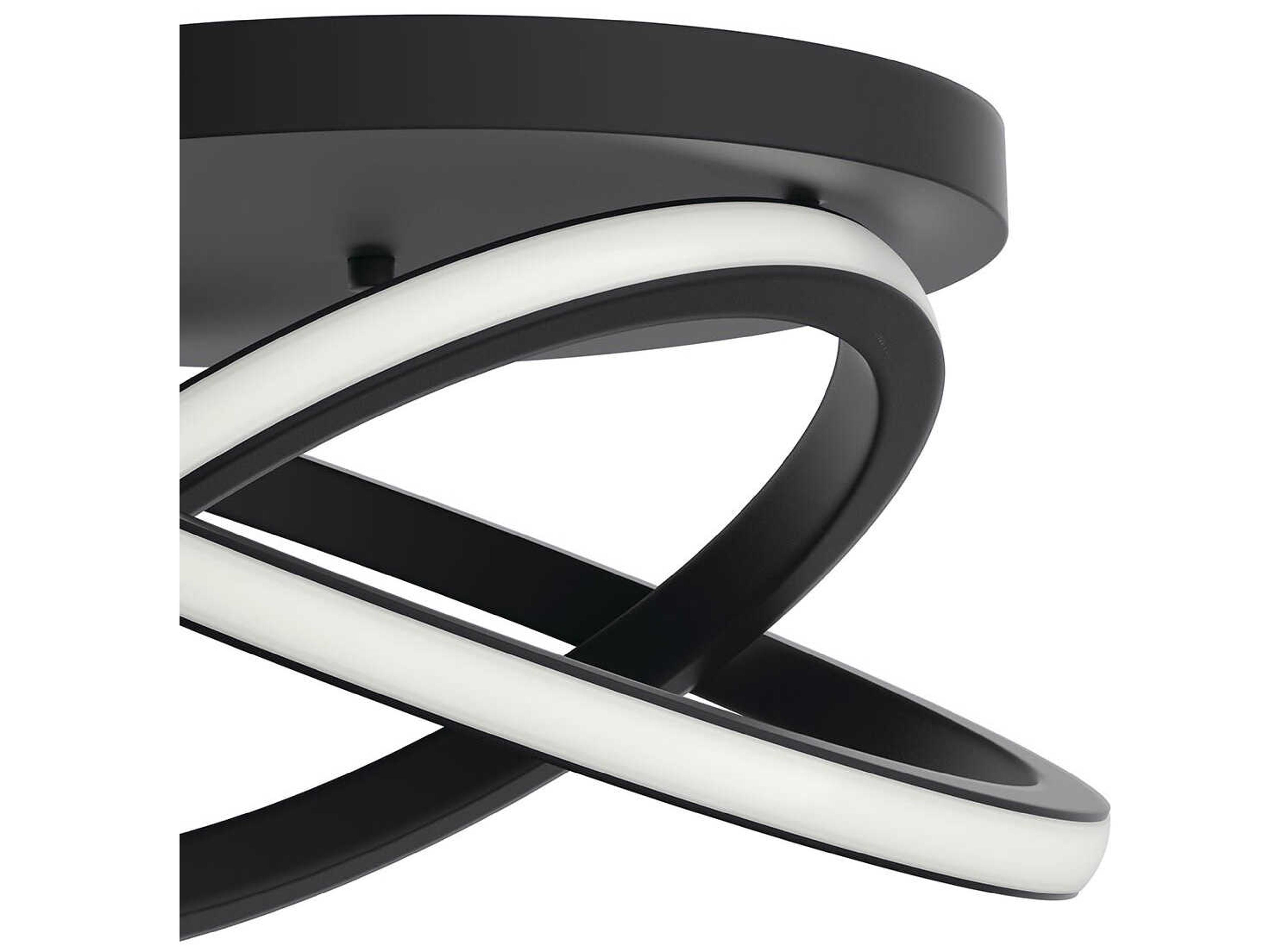 Elan Caputo 2-Light Matte Black LED Flush Mount