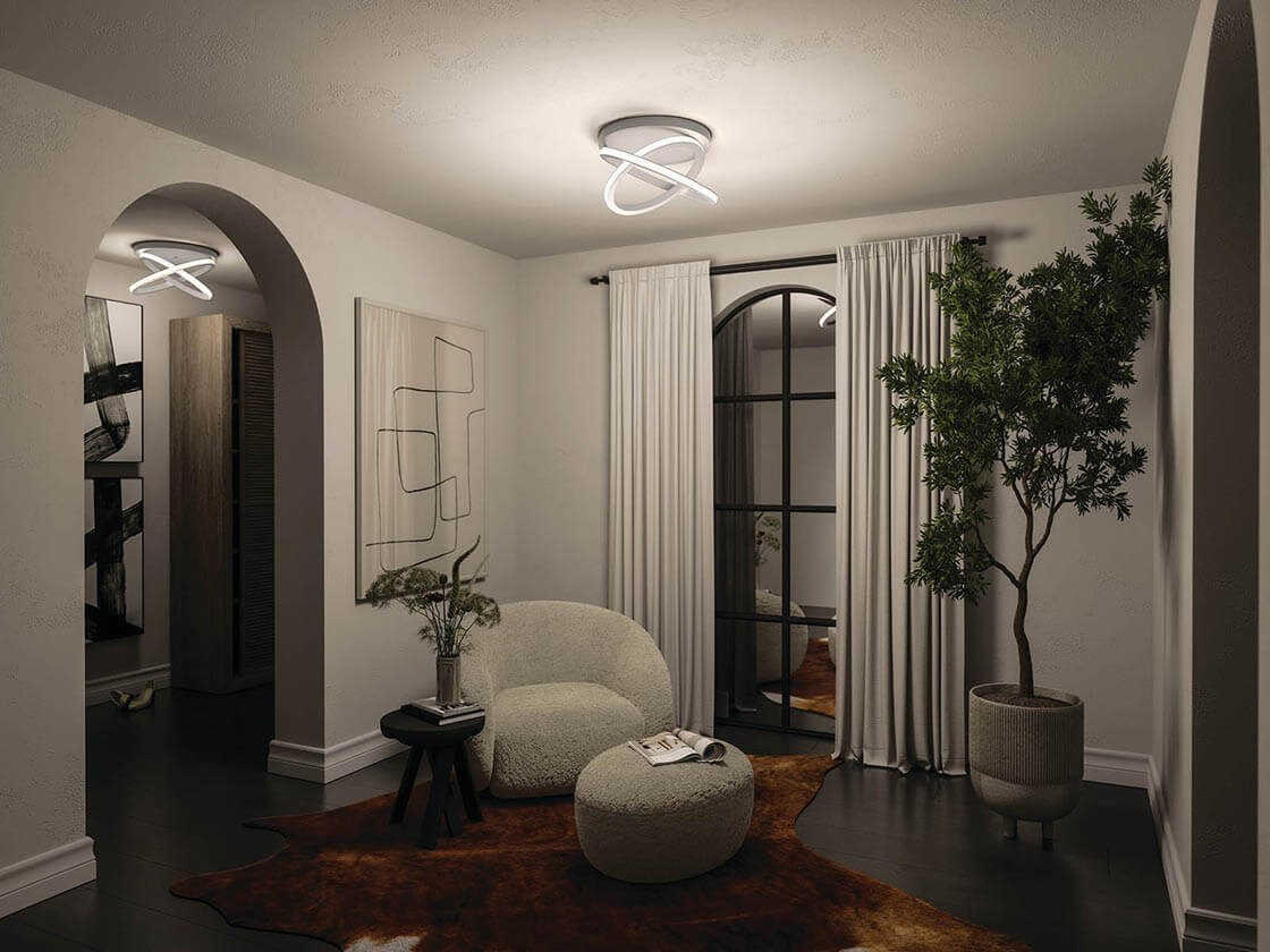 Elan Caputo 2-Light White LED Flush Mount