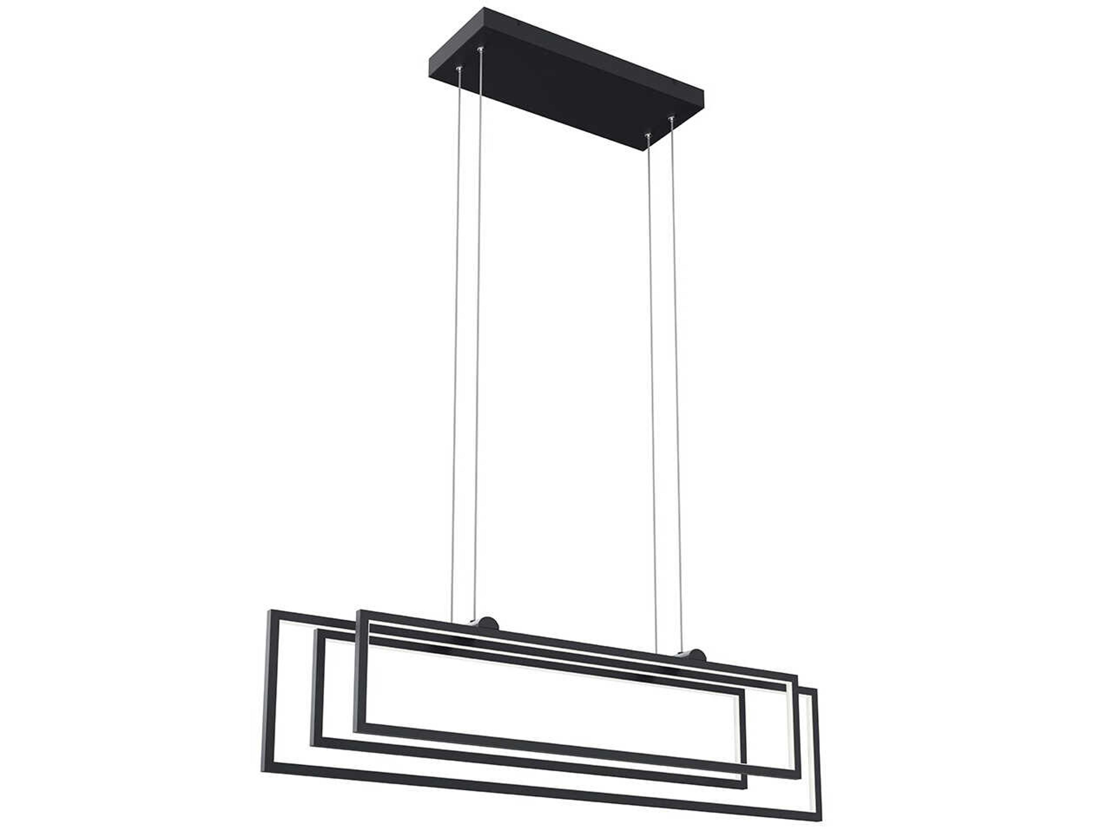 Jestin 3-Light Matte Black LED Linear Island Pendant