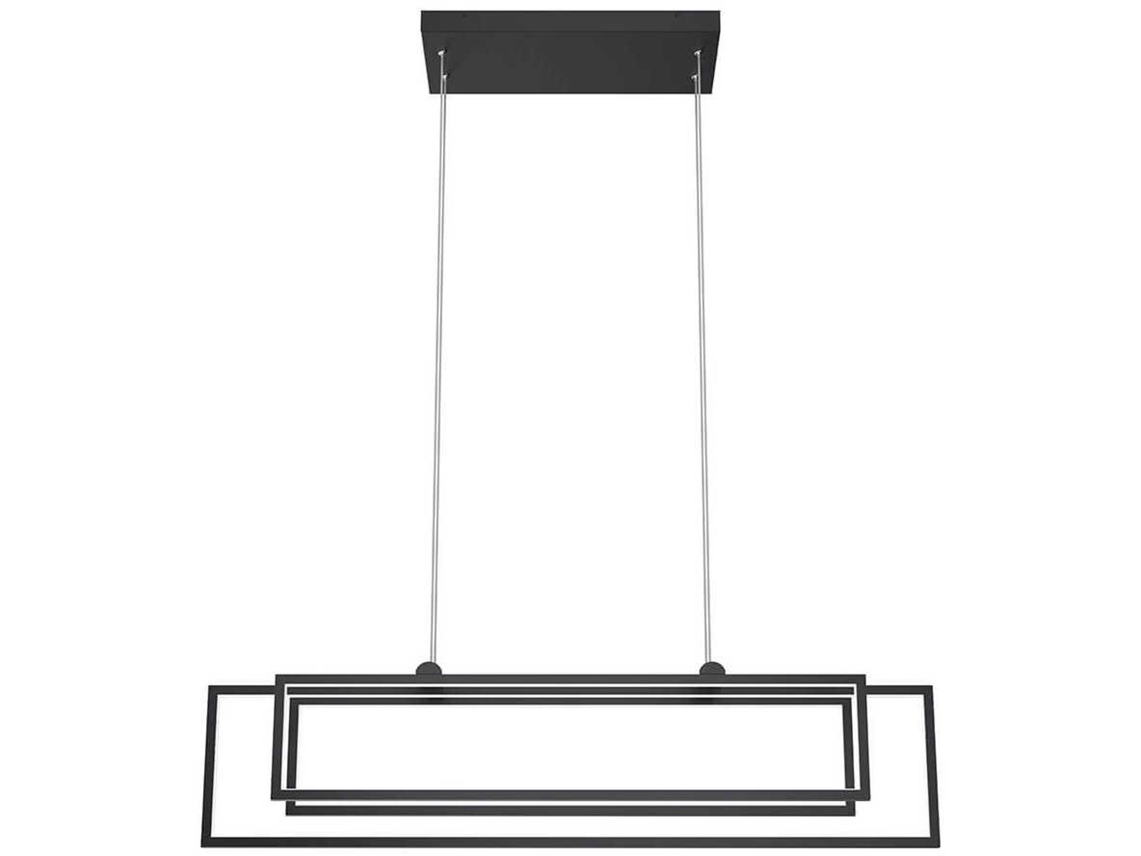Elan Jestin 3-Light Matte Black LED Linear Island Pendant