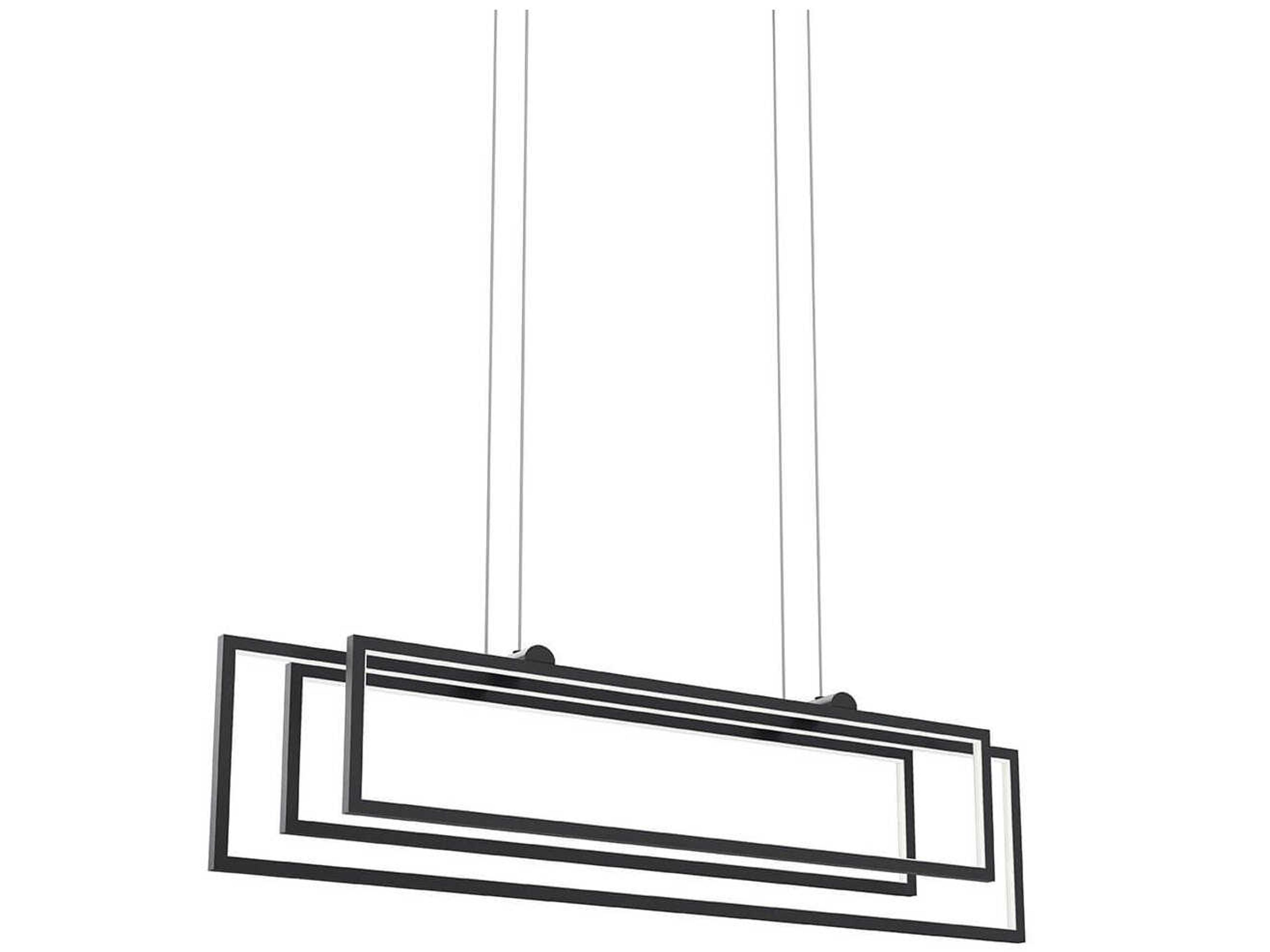 Elan Jestin 3-Light Matte Black LED Linear Island Pendant