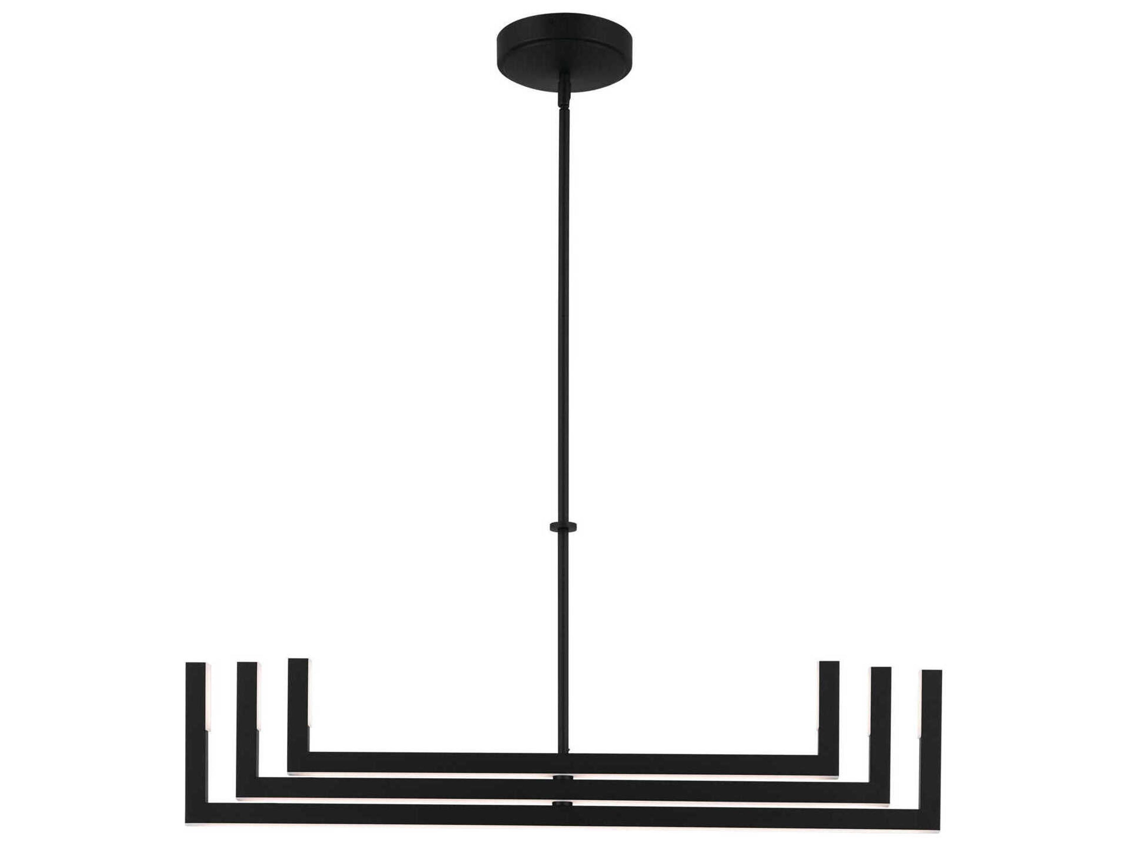 Elan Priam 6-Light Matte Black Linear Chandelier