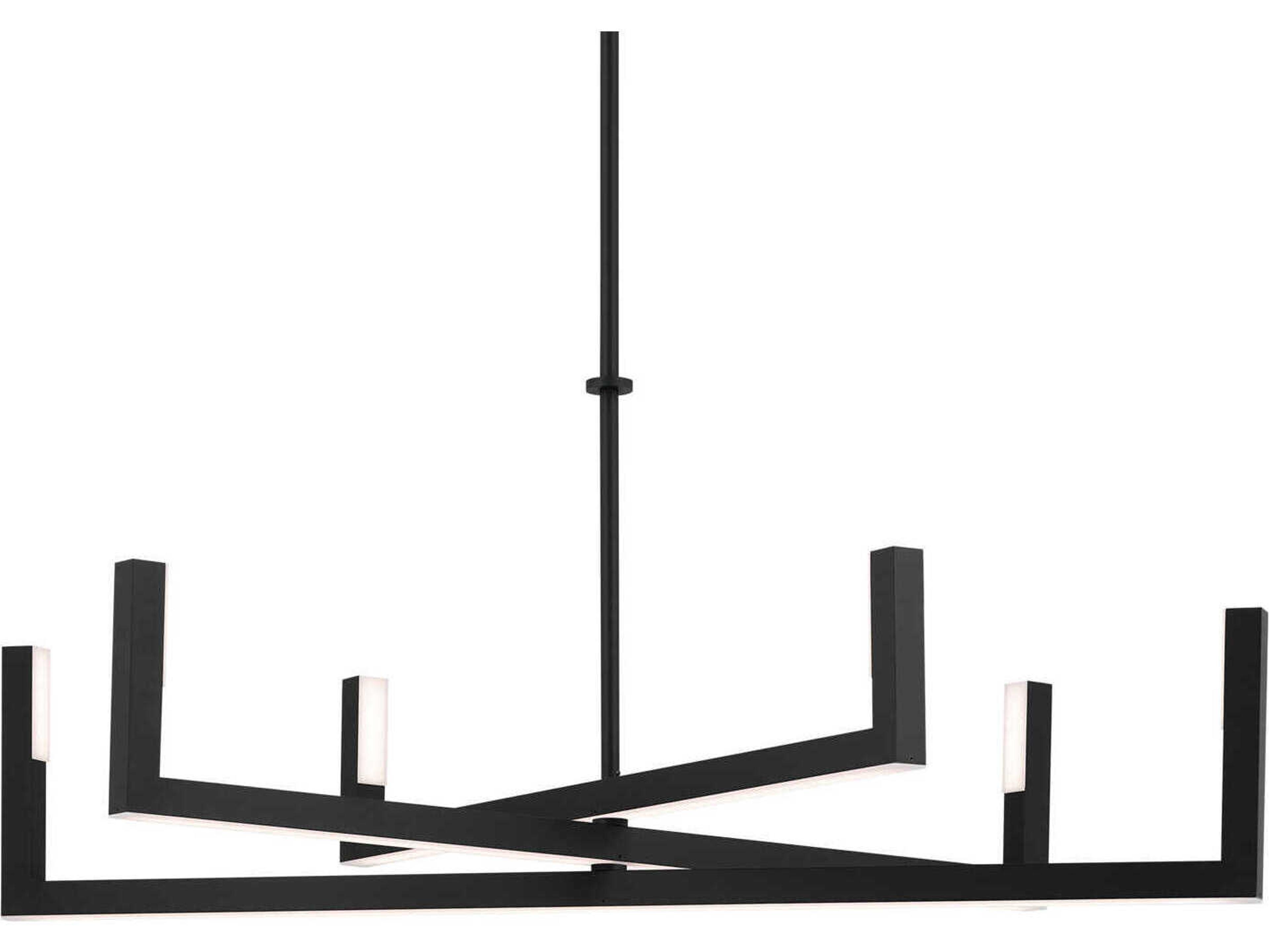 Elan Priam 6-Light Matte Black Linear Chandelier